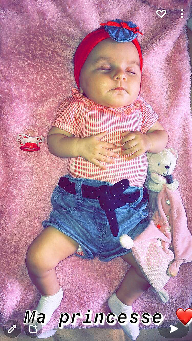 Shaïna participe au concours pour gagner de l'argent avec cette photo : baby, baby_toddler_clothing, blue, cap, cheek, child, eye, hand, head, human_body, leg, lip, magenta, organ, person, pink, purple, red, skin, thigh