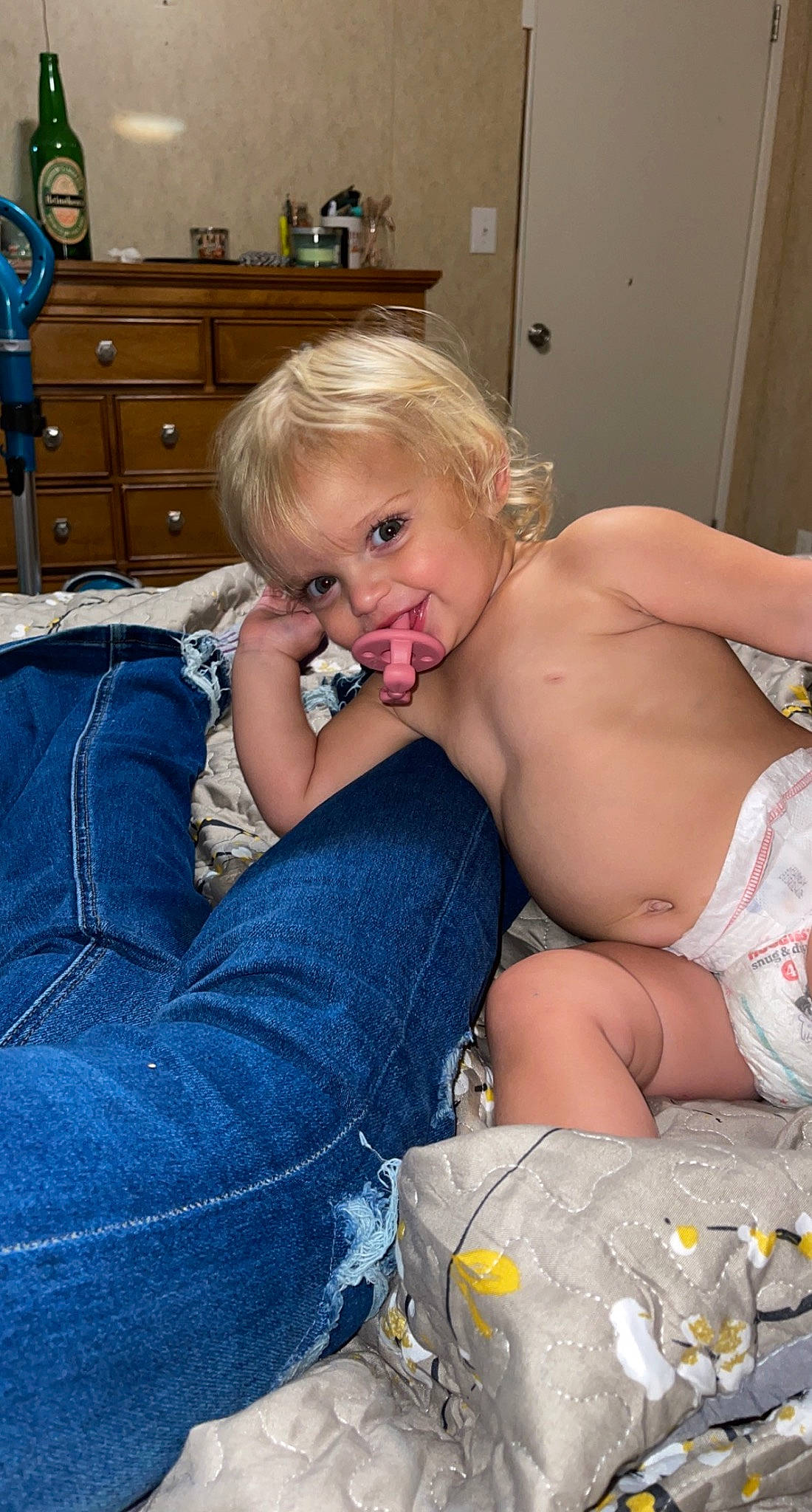Addisyn joined the competition — help win amazing prizes! blond, cabinetry, chest, child, comfort, drawer, facial_expression, foot, fun, hair, hairstyle, happy, human_leg, iris, lap, leg, mouth, person, sitting, thigh
