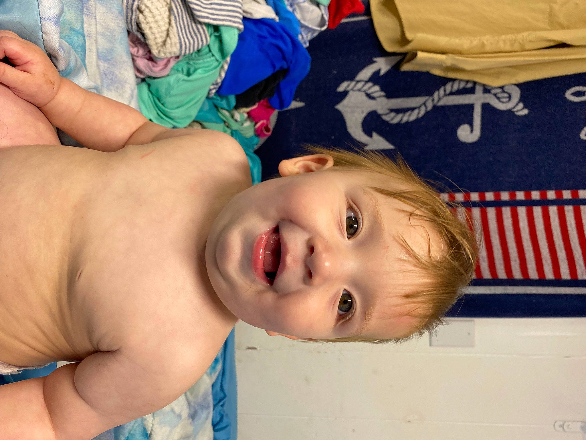 Dean Dempsey joined the competition — help win amazing prizes! baby, blue, cheek, chest, child, eye, facial_expression, fun, gesture, happy, joy, leisure, mammal, mouth, nose, person, product, skin, smile, textile