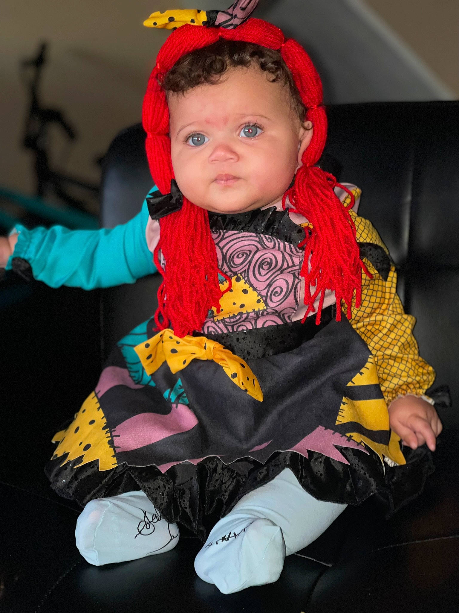 Blakeley is registered to the contest to win money with this photo: baby, baby_products, baby_toddler_clothing, carmine, child, costume, costume_hat, event, eye, fashion_accessory, fashion_design, fun, happy, hat, magenta, person, pink, purple, sitting, toddler