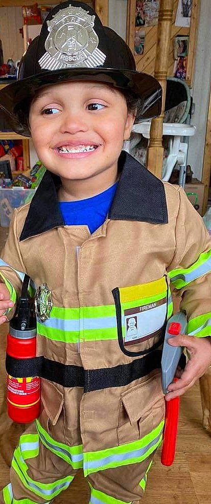 Antwan joined the competition — help win amazing prizes! blue_collar_worker, child, electric_blue, emergency_service, firefighter, happy, headwear, high_visibility_clothing, job, joy, orange, outerwear, person, personal_protective_equipment, service, shelf, sleeve, smile, t_shirt, toddler