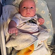 Dean joined the competition — help win amazing prizes! baby, bassinet, blanket, closeup, clothing, comfort, cozy, cute, expression, face, fist, indoor, infant, lying_down, mesh, newborn, person, portrait, sleeping_area, soft_toys