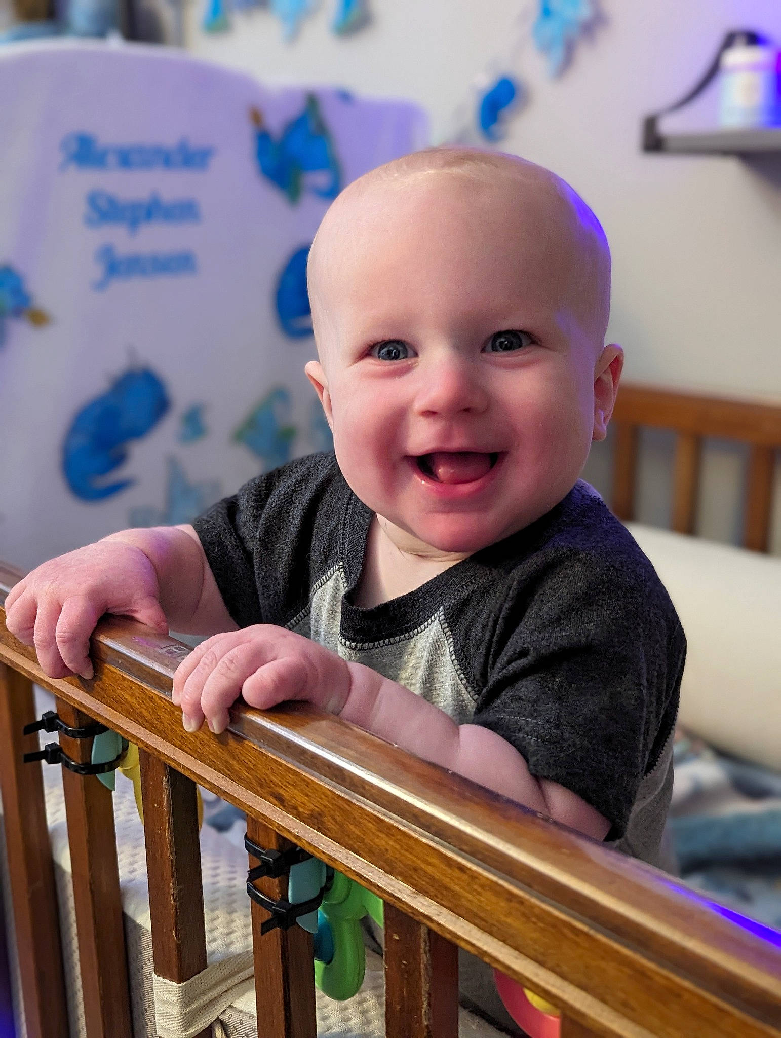 Alex joined the competition — help win amazing prizes! baby, baby_toddler_clothing, blue, cheek, child, facial_expression, fun, hairstyle, happy, joy, organ, people, person, photograph, product, skin, sleeve, smile, snapshot, t_shirt