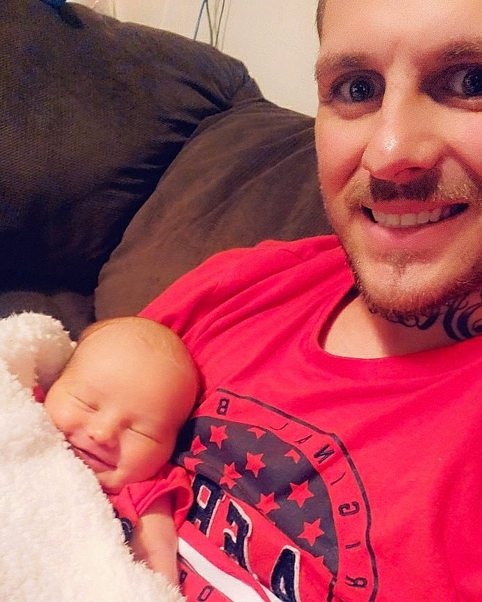 Dustin Travis is registered to the contest to win money with this photo: baby, bedtime, birth, cheek, child, eye, face, happy, head, human, joy, lip, mouth, nose, people, person, photography, selfie, skin, sleep