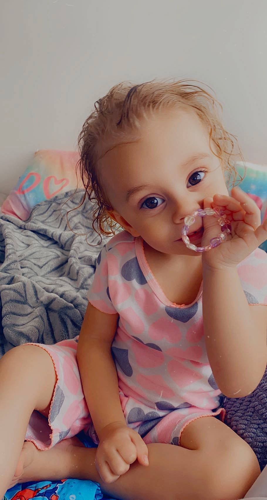 Emma Rose joined the competition — help win amazing prizes! arm, baby_toddler_clothing, cheek, chin, clothing, eyelash, finger, gesture, iris, joint, lip, mouth, neck, nose, person, pink, shoulder, skin, sleeve, thigh