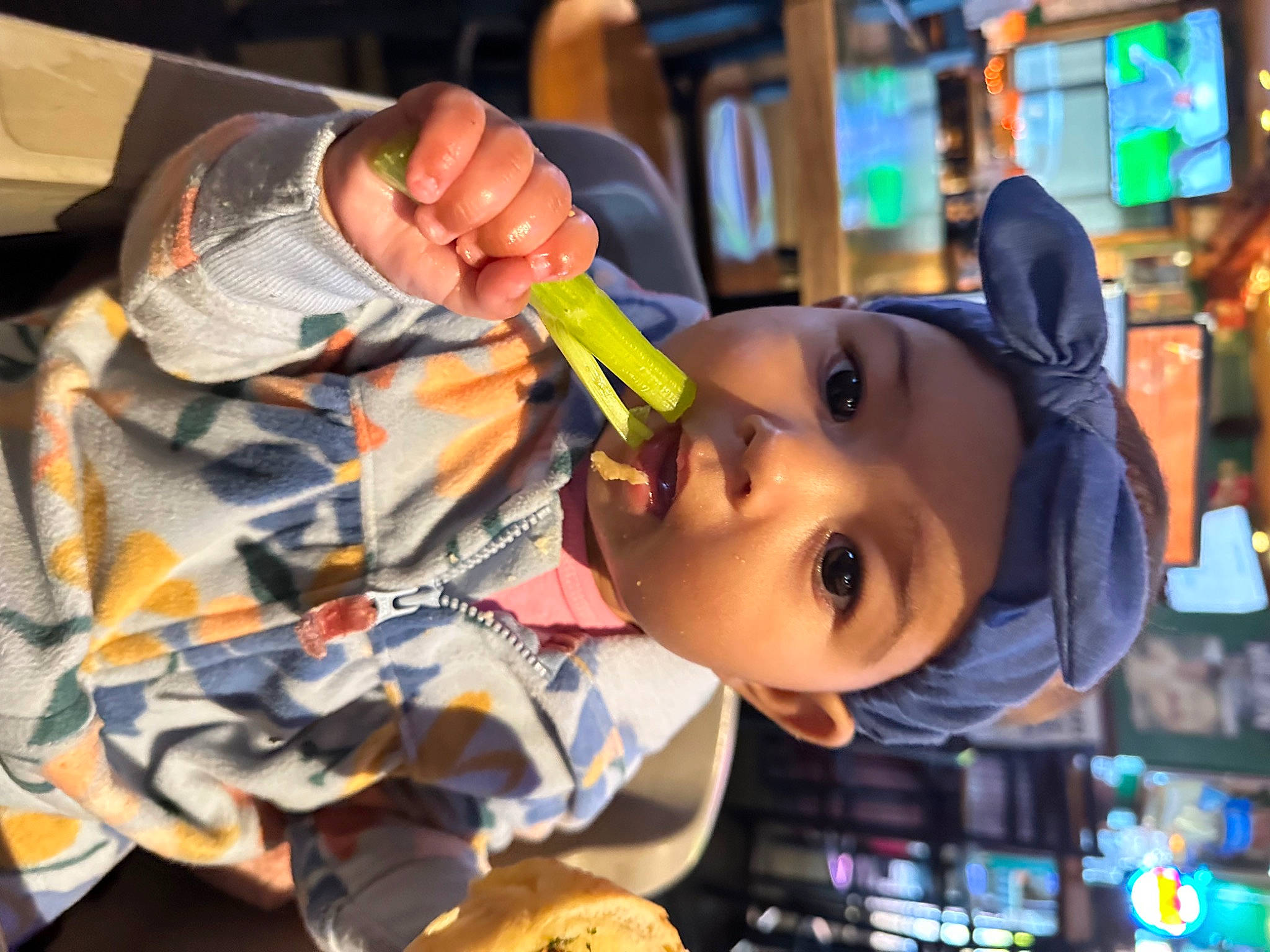 Celeste is registered to the contest to win money with this photo: baby, child, city, drink, drinking, eating, eyewear, fast_food, fun, happy, headwear, junk_food, leisure, mouth, person, play, recreation, smile, toddler, vacation