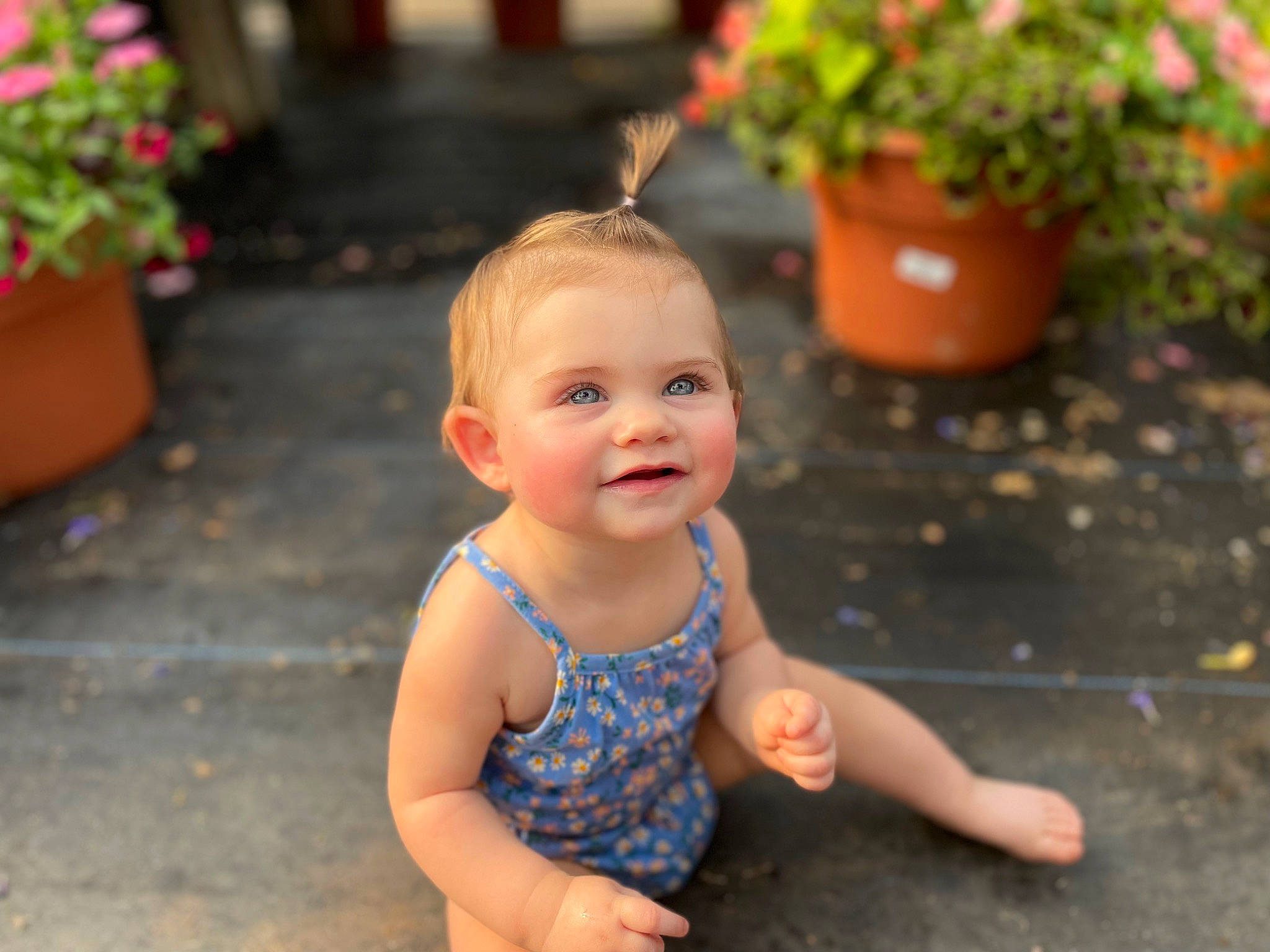 Reign Elizabeth joined the competition — help win amazing prizes! baby, baby_toddler_clothing, cheek, eye, face, flowerpot, fun, grass, happy, head, houseplant, joy, leaf, morning, person, photograph, plant, skin, smile, summer