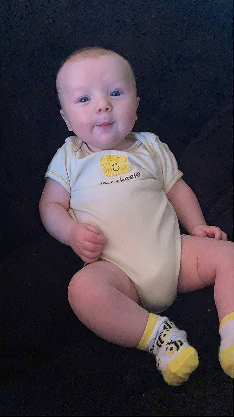 Brandon joined the competition — help win amazing prizes! baby, baby_toddler_clothing, cheek, chest, elbow, finger, foot, happy, human_leg, infant_bodysuit, knee, leg, person, sleeve, smile, stomach, t_shirt, thigh, thumb, toddler