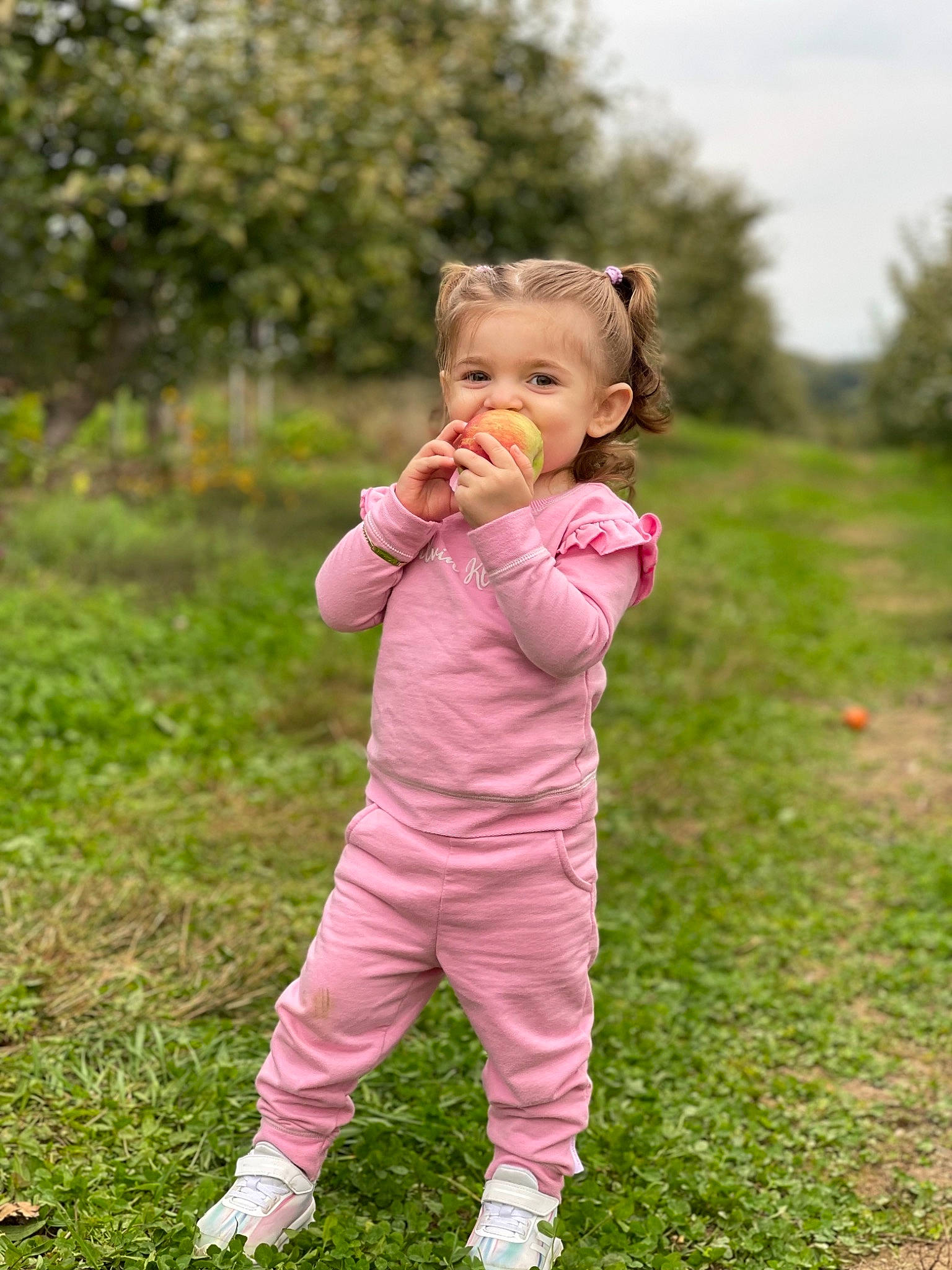 Leandra is registered to the contest to win money with this photo: baby, baby_toddler_clothing, ball, face, finger, flash_photography, gesture, grass, grass_family, grassland, hand, happy, head, meadow, people_in_nature, person, plant, sky, sleeve, toddler
