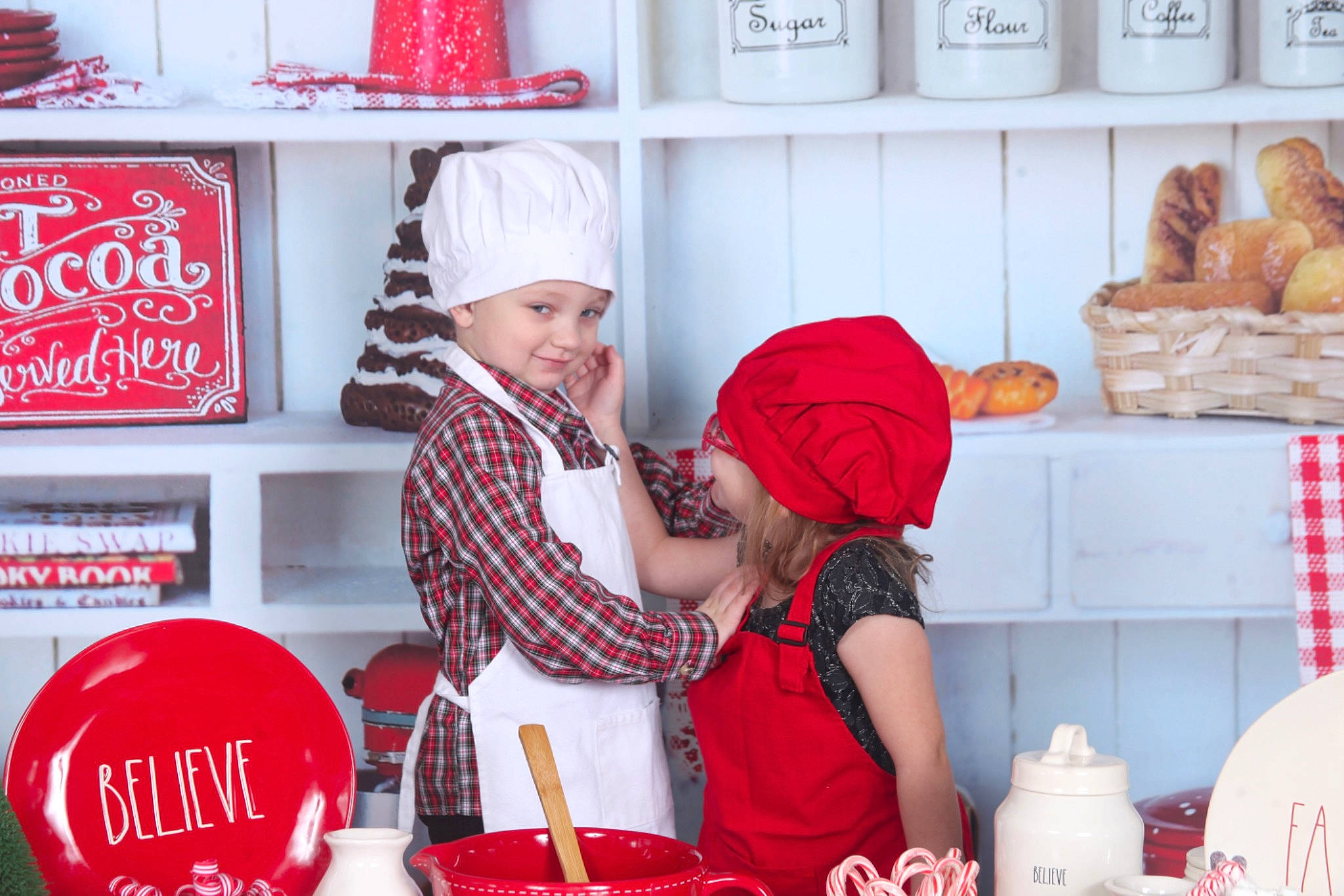 Briella joined the competition — help win amazing prizes! baked_goods, baking, balloon, bonnet, bread, cooking, coquelicot, costume_accessory, costume_hat, dessert, finger_food, headwear, holiday, joy, love, party_supply, person, plaid, red, shelf