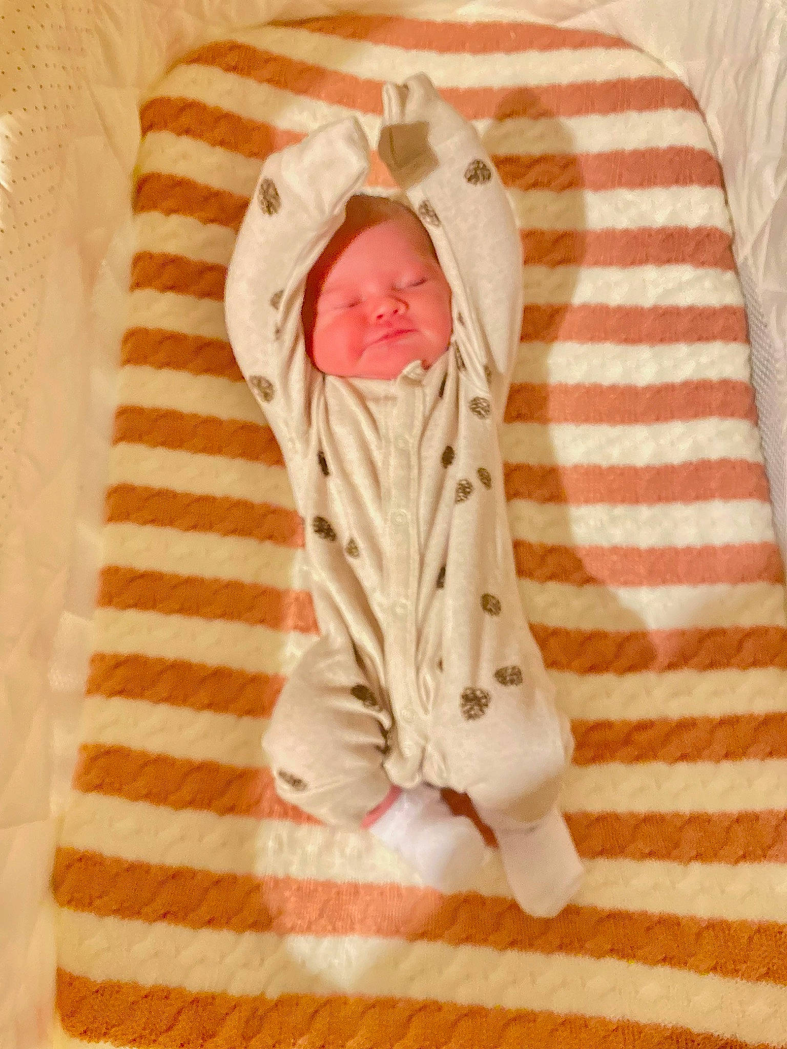 Mariella joined the competition — help win amazing prizes! baby, baby_products, baby_safety, baby_sleeping, baby_toddler_clothing, bed_sheet, bedding, carmine, child, collar, comfort, face, linens, orange, pattern, peach, person, sleeve, textile, toddler