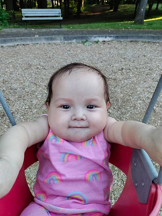 Kyleah joined the competition — help win amazing prizes! baby, baby_toddler_clothing, cheek, chin, eyelash, finger, grass, green, hair, happy, human_body, joy, leisure, lip, mouth, nose, person, pink, product, skin