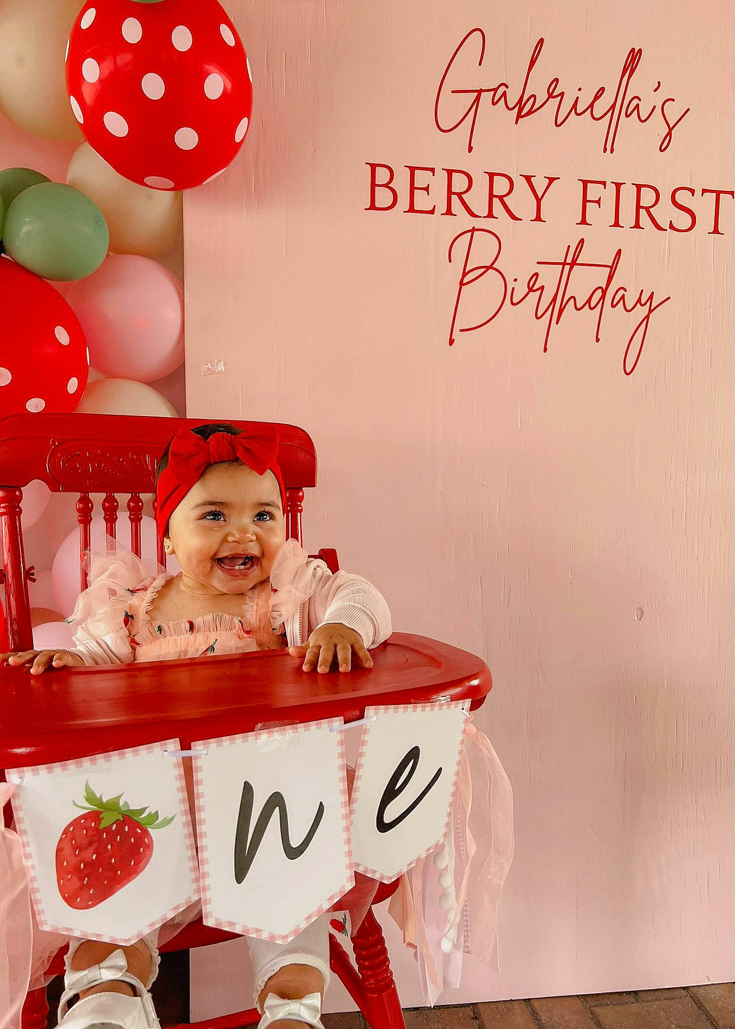 Gabriella is registered to the contest to win money with this photo: advertising, art, carmine, christmas_eve, event, facial_expression, fictional_character, font, greeting, greeting_card, handwriting, happy, headwear, holiday, joy, ornament, person, pink, poster, red