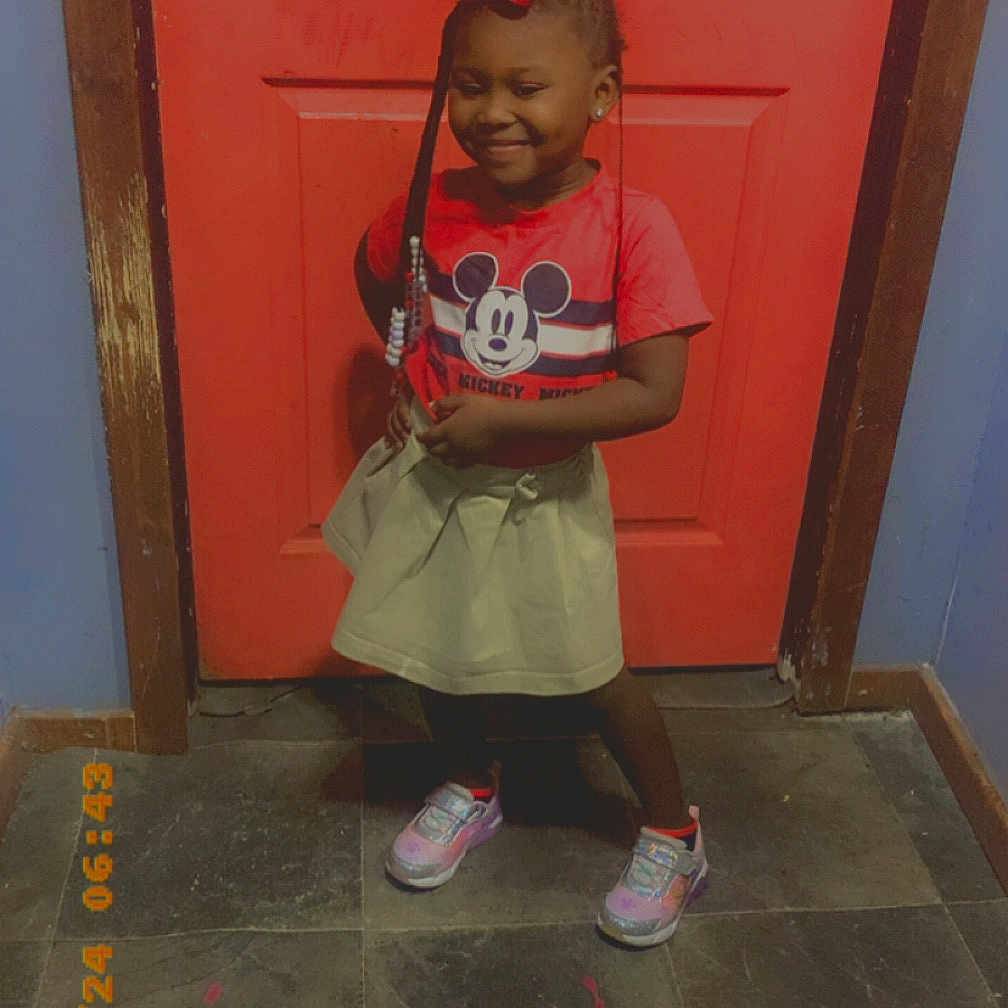 Keymoni joined the competition — help win amazing prizes! accessories, child, clothing, door, face, female, flagstone, footwear, girl, hardwood, hat, head, path, person, photography, portrait, shoe, t_shirt, walkway, wood