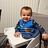 Giovani joined the competition — help win amazing prizes! baby, blue_clothing, child, cookie_monster, cute, face, furniture, hand, happy, high_chair, home, indoor, light_switch, messy, person, plastic, seat, smiling, table, wall