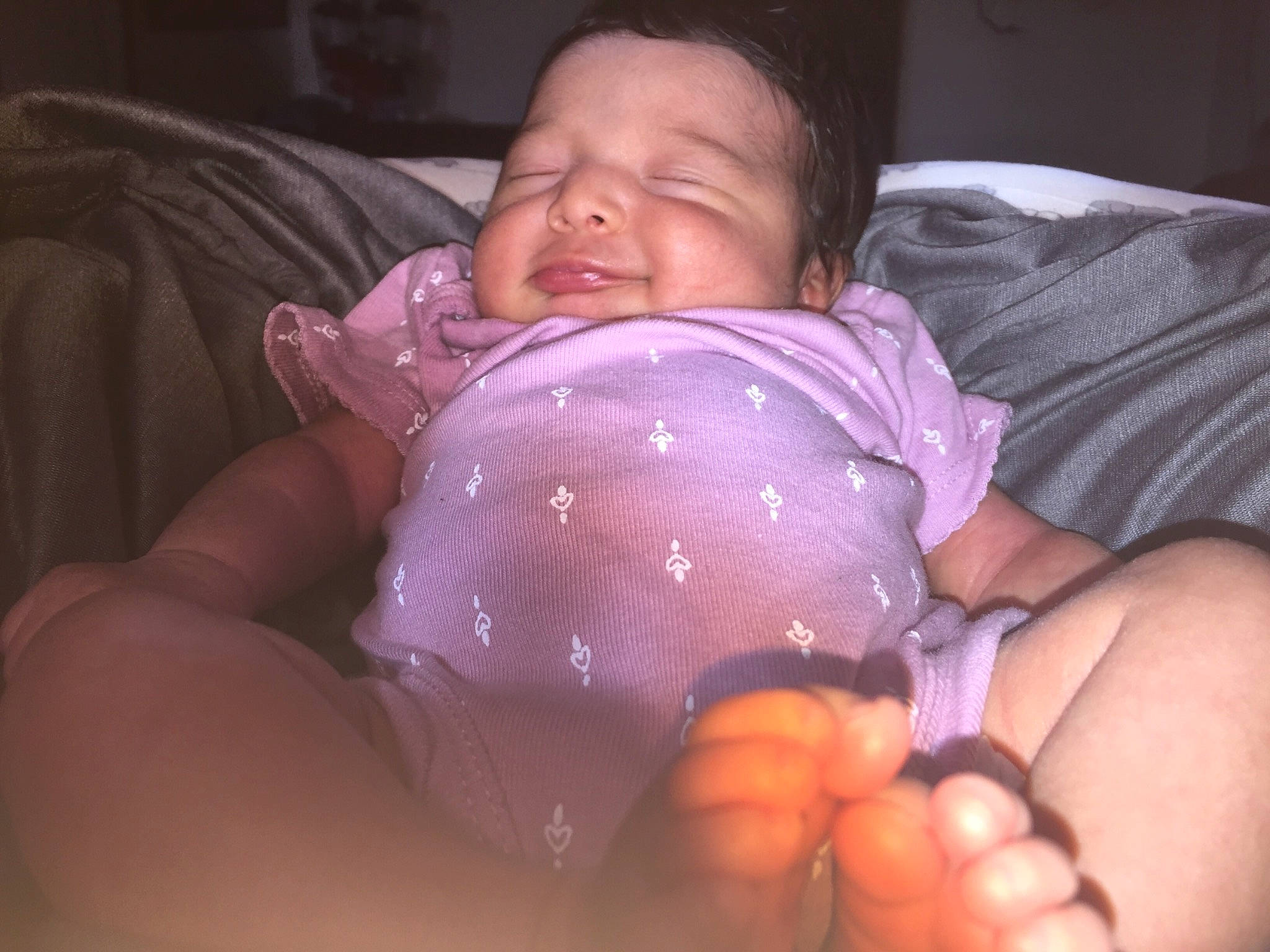 Joleeona joined the competition — help win amazing prizes! arm, baby, baby_toddler_clothing, black, cheek, comfort, face, finger, gesture, head, iris, lip, mouth, muscle, nose, organ, person, pink, purple, skin