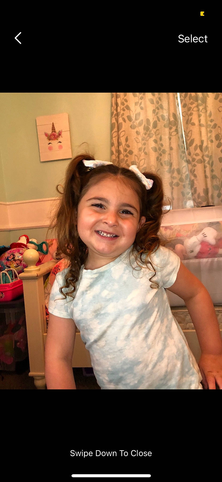 Aviana joined the competition — help win amazing prizes! ball, child, curtain, event, eyelash, flash_photography, fun, hair_accessory, hair_coloring, happy, joy, laugh, mouth, party, person, portrait_photography, room, sitting, smile, t_shirt