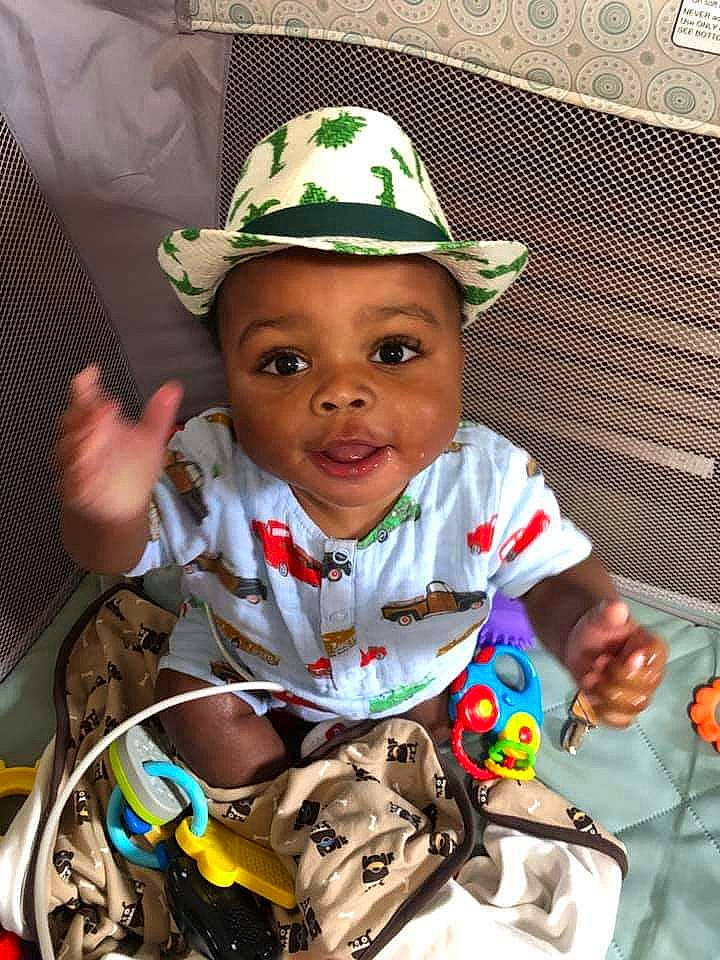 Willie joined the competition — help win amazing prizes! baby, baby_toddler_clothing, cap, cool, costume, costume_hat, facial_expression, fashion_accessory, fun, happy, hat, headgear, headwear, leisure, people, person, personal_protective_equipment, play, sitting, sun_hat