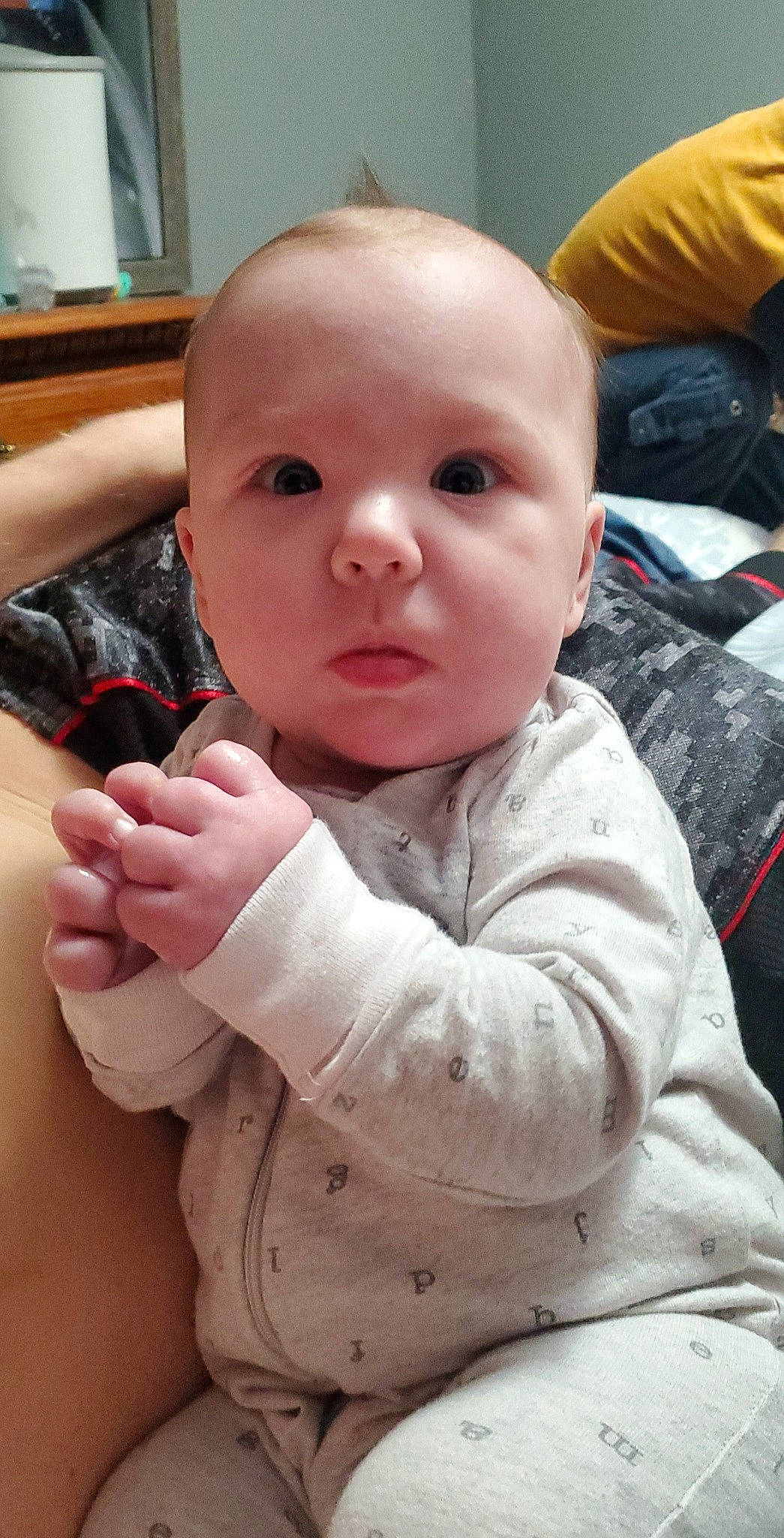 Madelyn joined the competition — help win amazing prizes! baby, baby_toddler_clothing, cheek, child, comfort, eyelash, finger, gesture, iris, lip, mouth, nail, nose, person, picture_frame, sitting, skin, sleeve, television, thumb