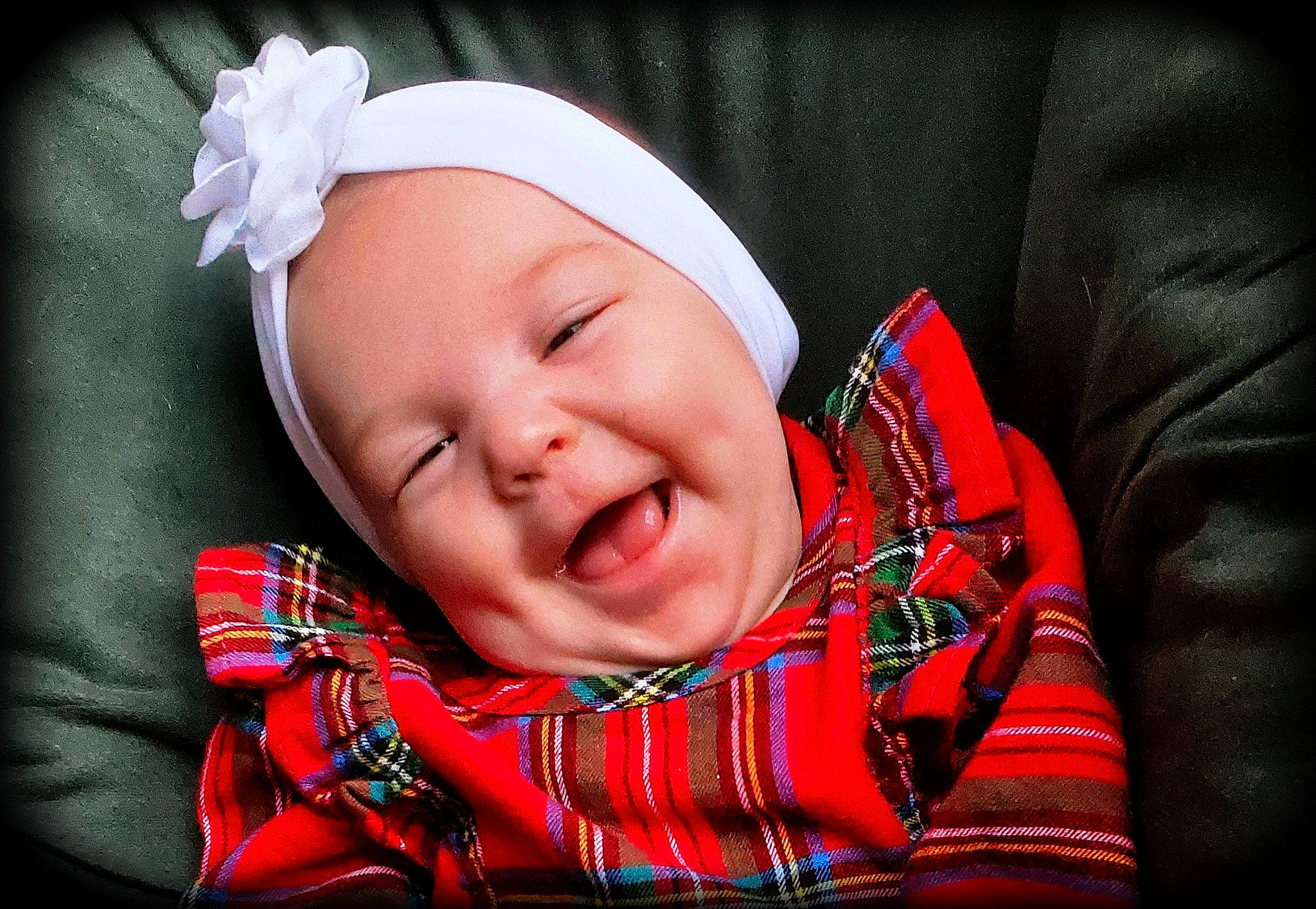 Madelyn joined the competition — help win amazing prizes! baby, baby_laughing, baby_toddler_clothing, cheek, child, chin, comfort, event, eye, fashion_accessory, flash_photography, fun, happy, head, headwear, outerwear, person, skin, sleeve, smile