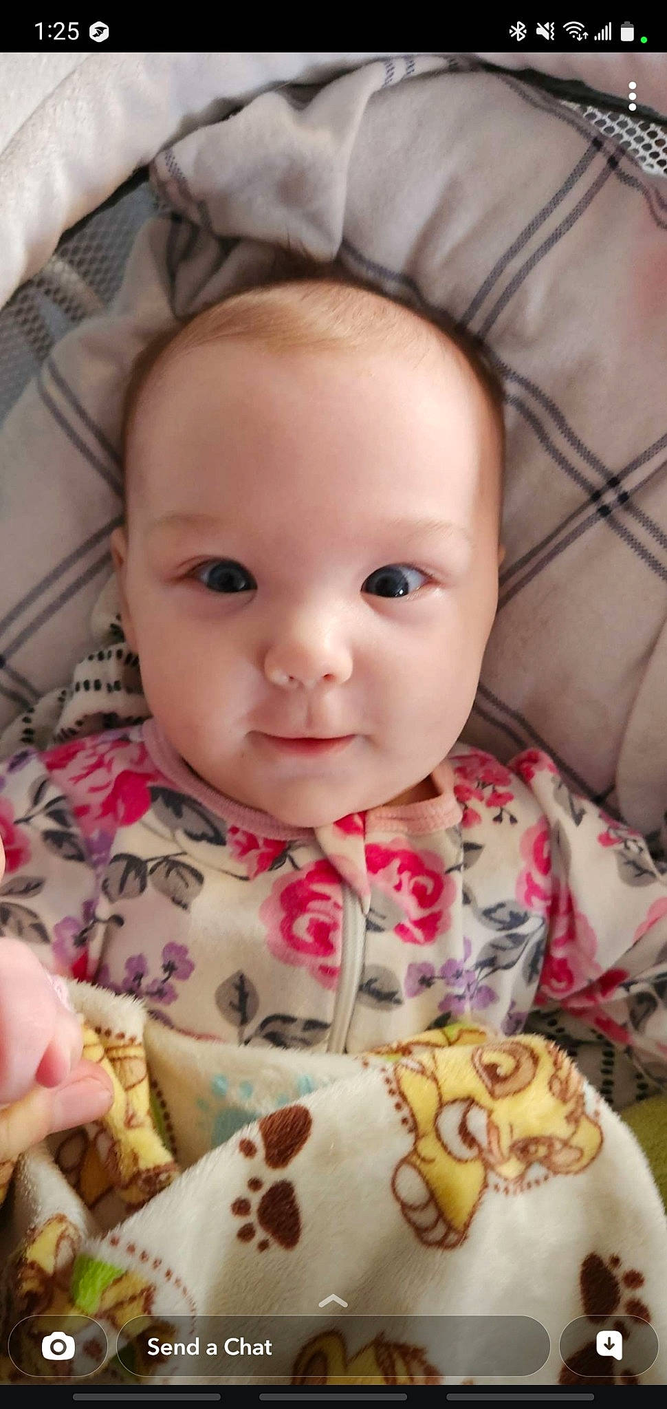 Madelyn joined the competition — help win amazing prizes! baby, baby_toddler_clothing, cheek, child, chin, eye, facial_expression, iris, lip, mammal, mouth, nose, organ, person, pink, product, skin, sleeve, textile, toddler