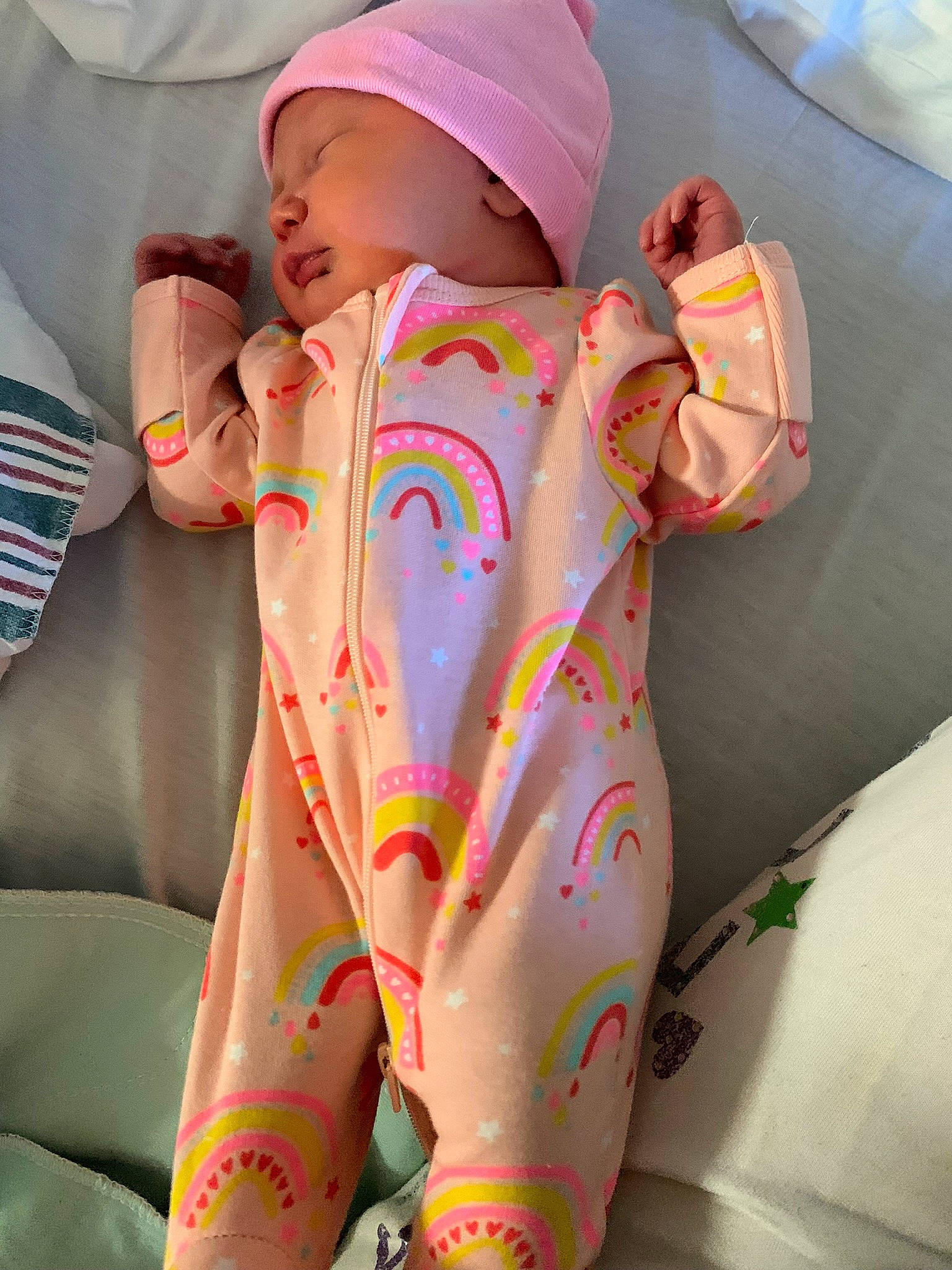 Paisley is registered to the contest to win money with this photo: baby, chest, child, comfort, face, finger, human_body, human_leg, joint, leg, mouth, nail, neck, person, pink, skin, textile, thigh, toddler, toy
