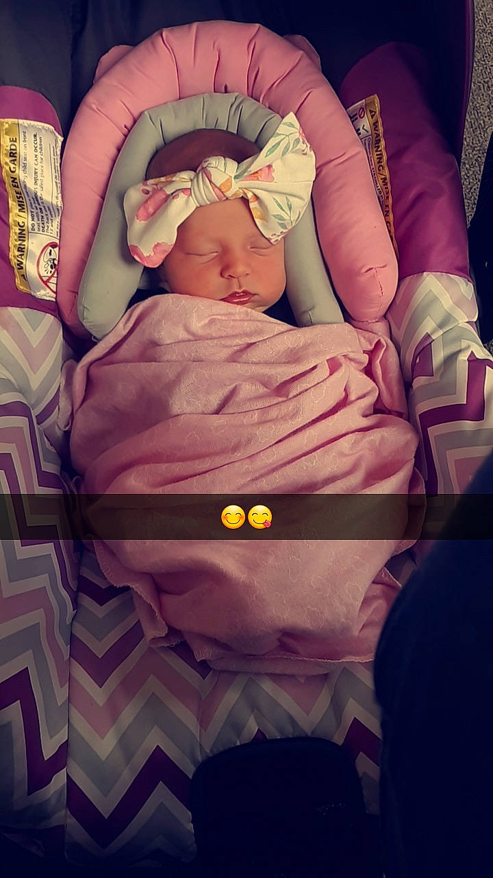 Madisyn joined the competition — help win amazing prizes! arm, baby, bedtime, birth, cheek, child, eye, forehead, furniture, hand, head, headwear, mouth, nap, person, pink, product, purple, skin, sky