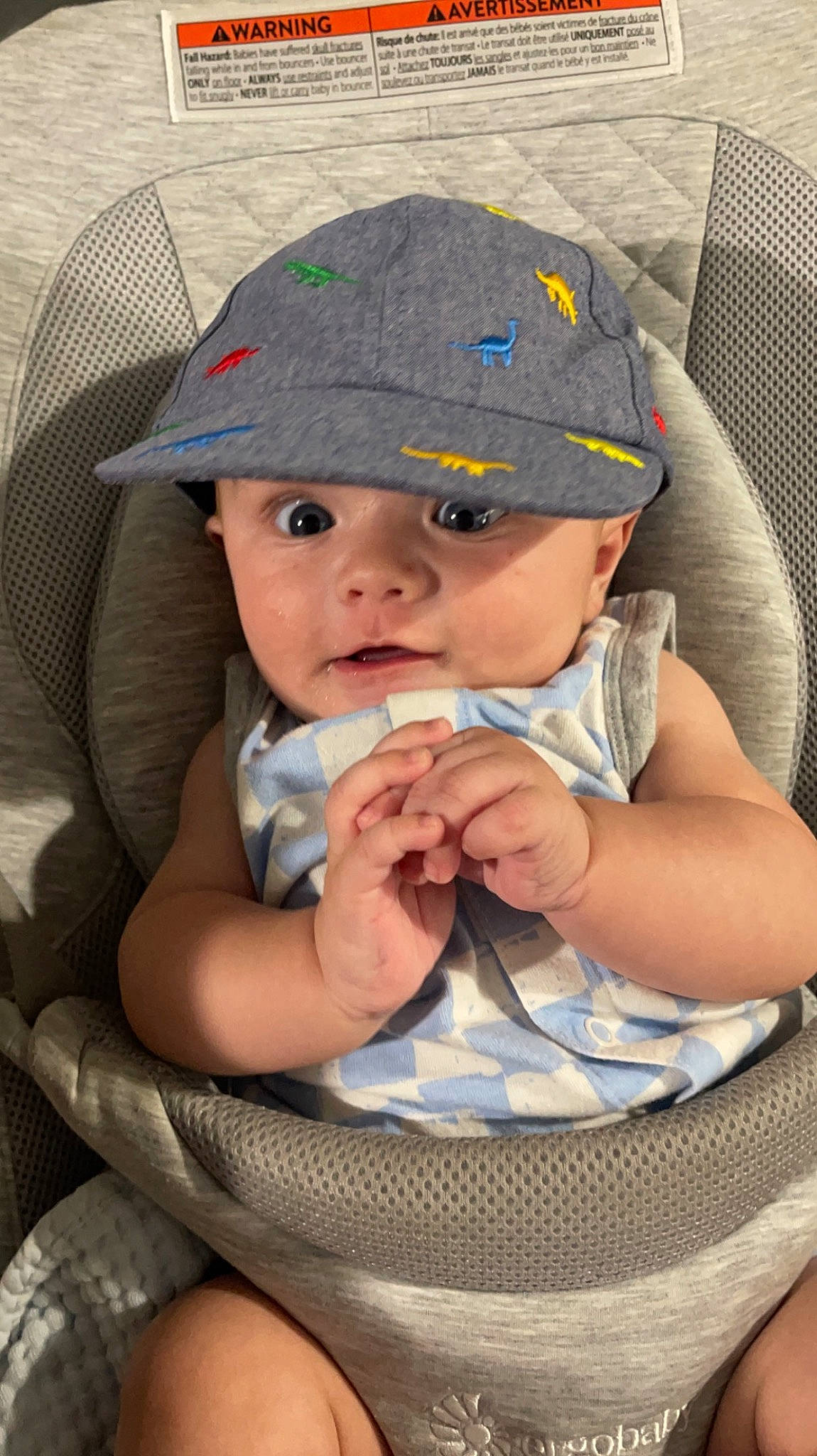 Kane joined the competition — help win amazing prizes! baby, baby_toddler_clothing, baseball_cap, cap, chair, cheek, child, comfort, cricket_cap, electric_blue, fashion_accessory, hat, headgear, headwear, lip, people, person, product, sitting, skin