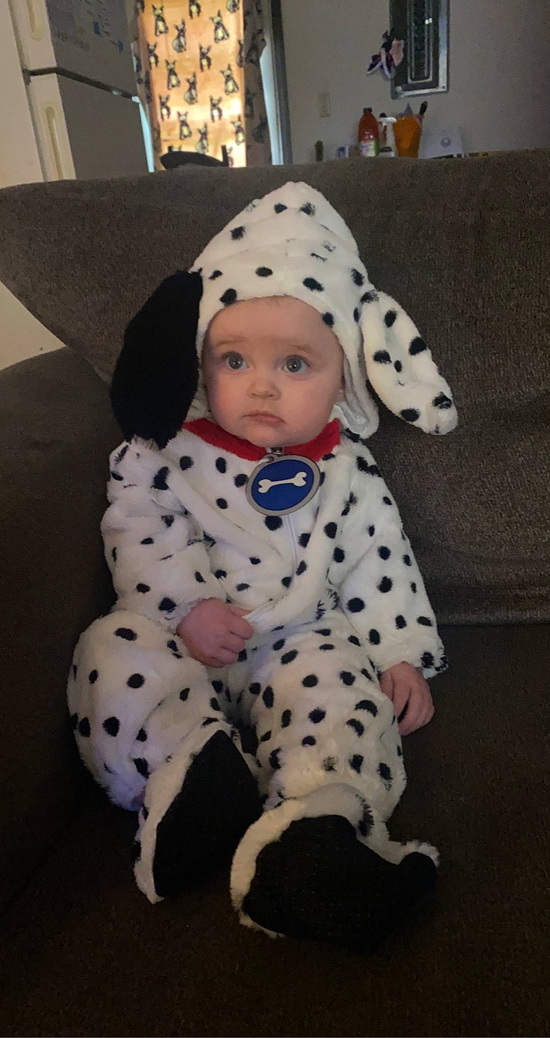Raelynn joined the competition — help win amazing prizes! baby, baby_products, baby_toddler_clothing, beanie, child, comfort, costume, flooring, fur, headgear, headwear, knit_cap, pattern, person, personal_protective_equipment, polka_dot, room, sitting, sleeve, toddler