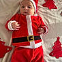 Alex participe au concours pour gagner de l'argent avec cette photo : baby, infant, santa_claus_outfit, red_clothing, christmas_theme, holiday, festive, blanket, decoration, felt, christmas_tree, cute, portrait, lying_down, holiday_costume, child, indoors, soft_texture, holiday_spirit, adorable