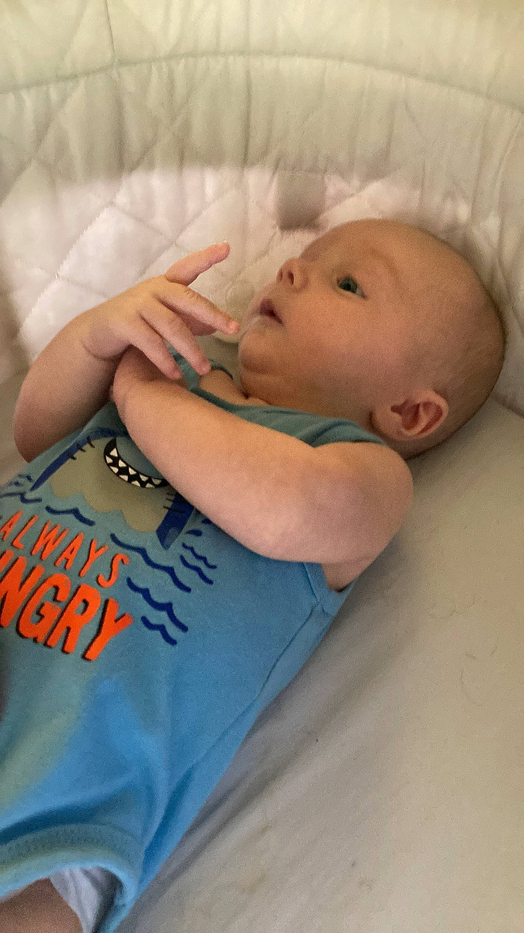 Zander is registered to the contest to win money with this photo: abdomen, baby, baby_products, baby_sleeping, baby_toddler_clothing, bedtime, cheek, child, comfort, elbow, eye, flooring, happy, linens, nap, person, room, sleep, sleeve, t_shirt