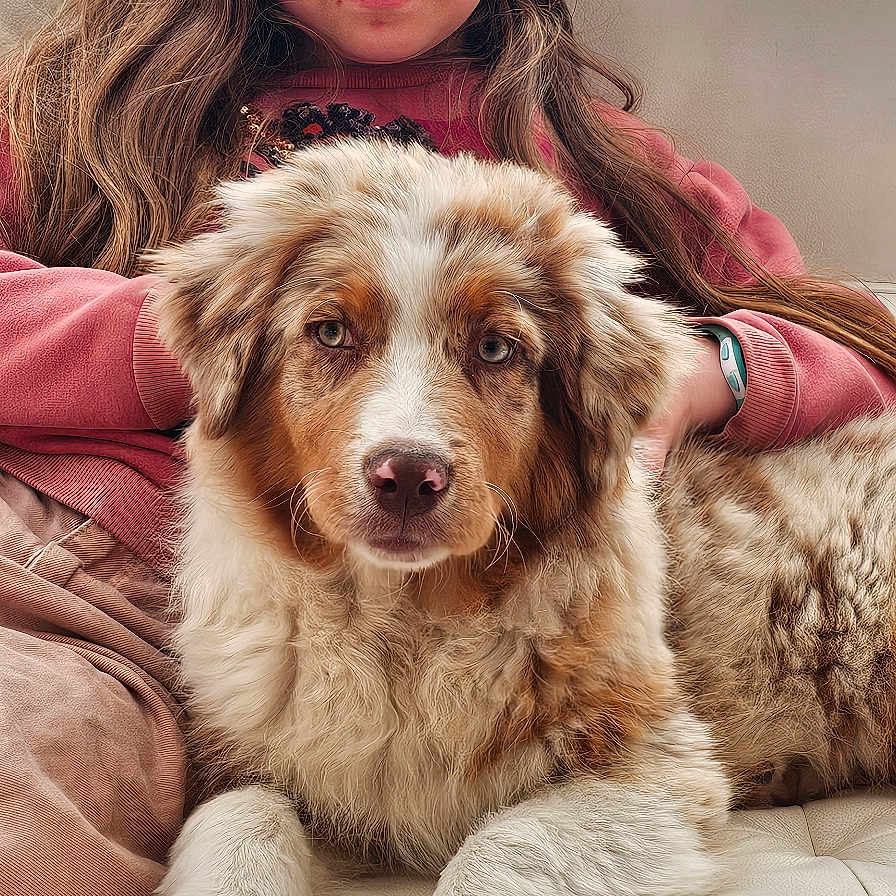 Abby participe au concours pour gagner de l'argent avec cette photo : animal, canine, child, couch, cushion, dog, face, female, furniture, girl, happy, head, homedecor, person, pet, photography, portrait, puppy, sitting, smile