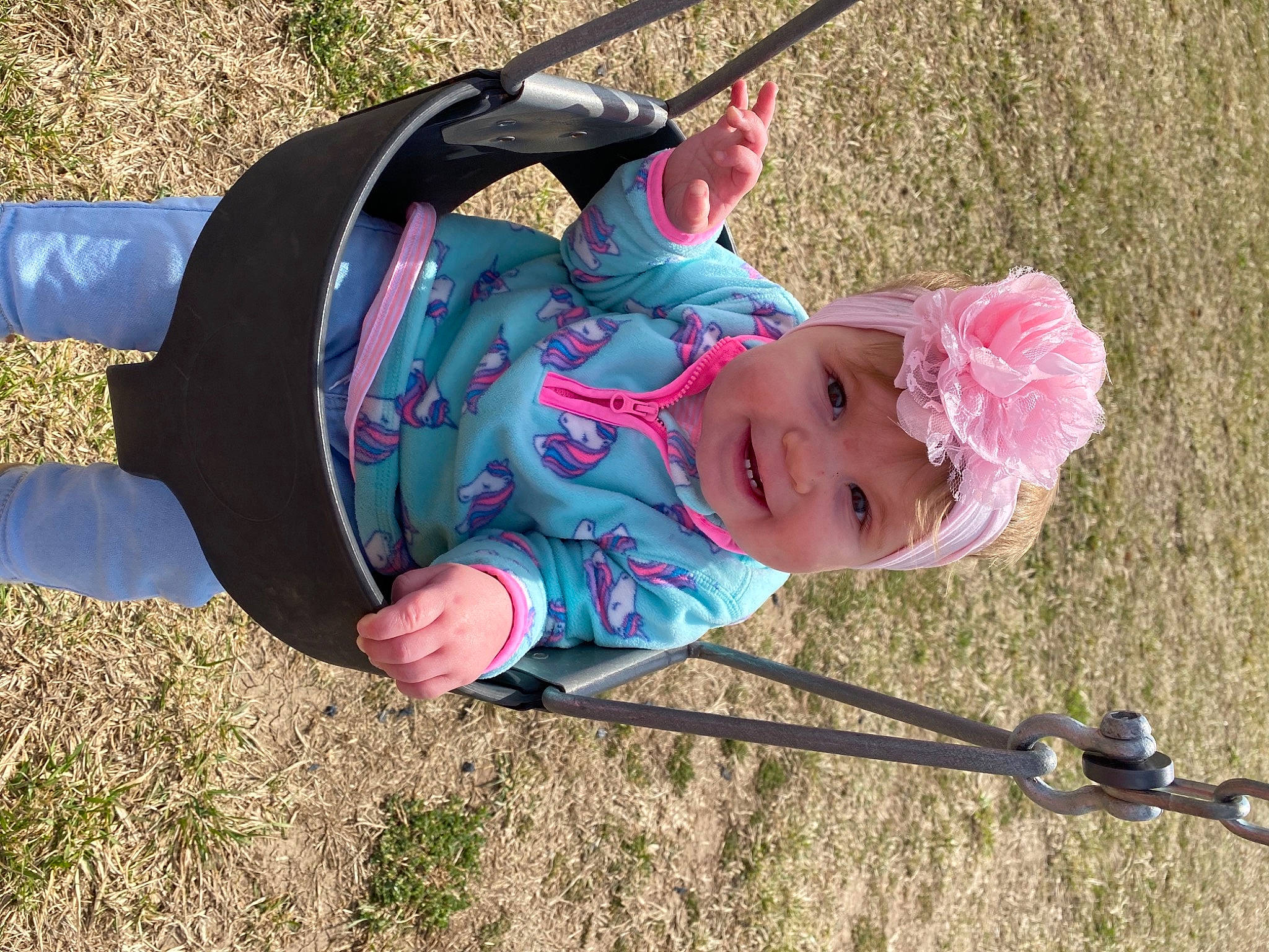 Presley joined the competition — help win amazing prizes! baby, baby_products, baby_toddler_clothing, child, fashion_accessory, fun, grass, hat, headwear, leisure, outdoor_play_equipment, people_in_nature, person, plant, play, recreation, smile, sun_hat, toddler, tree