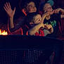 boy, campfire, candid, cap, casual, chair, children, dark, friends, funny_faces, glow, group, happy, night, outdoor, playful, shadows, smiling, summer, waving_hand