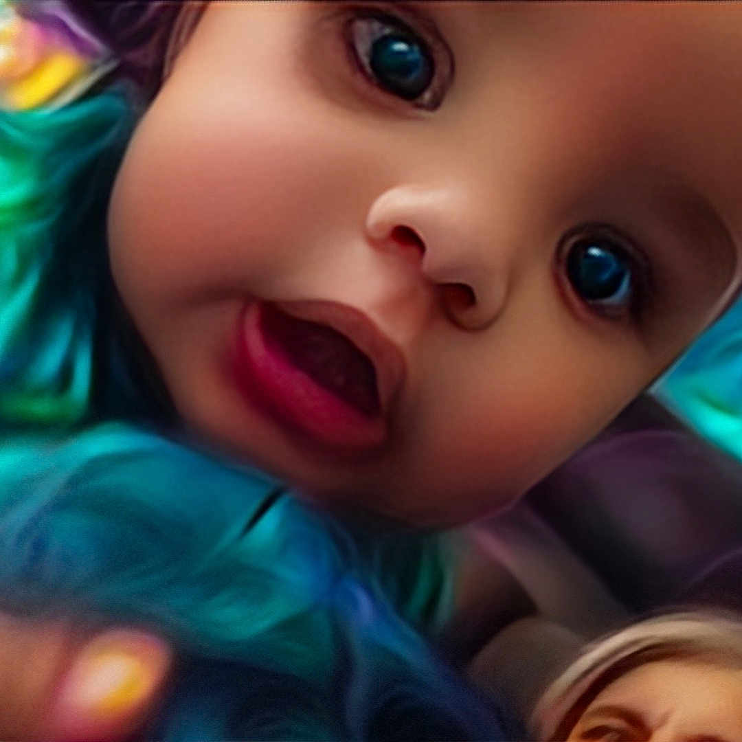 J'Reece is registered to the contest to win money with this photo: baby, blue, child, closeup, clothing, colorful, curious, cute, expression, fabric, face, green, hand, indoor, infant, looking, person, portrait, skin, young