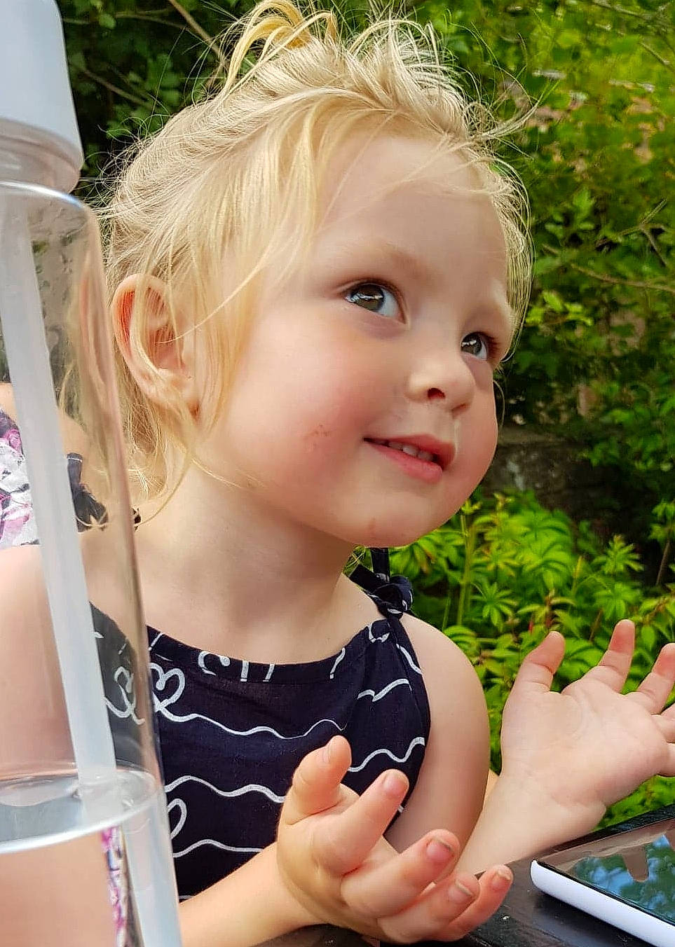 Rosie joined the competition — help win amazing prizes! blond, child, child_model, face, finger, gesture, hair, hairstyle, hand, lip, person, skin, smile, summer, toddler