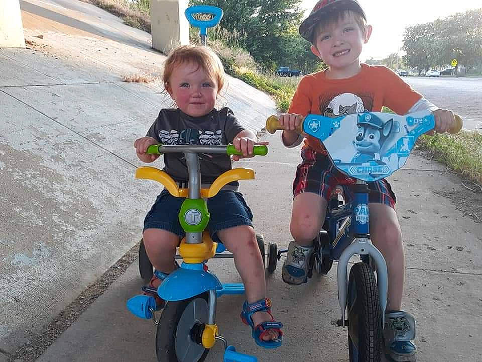 Hunter joined the competition — help win amazing prizes! bicycle, bicycle_accessory, bicycle_wheel, child, joy, land_vehicle, person, recreation, riding_toy, toddler, training_wheels, vehicle, wheel