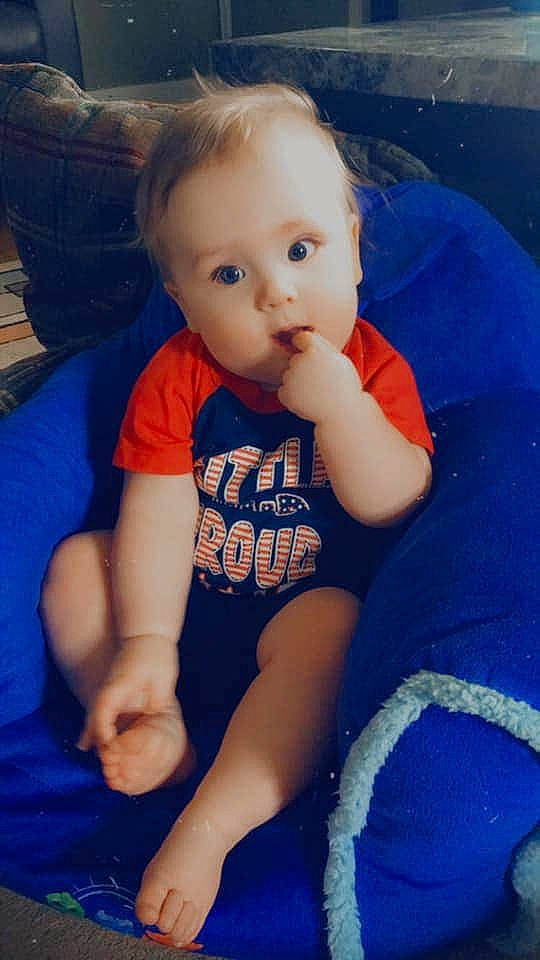 Granger joined the competition — help win amazing prizes! arm, baby, blue, cheek, child, eye, face, fun, head, iris, leg, lip, nose, person, play, sitting, skin, smile, toddler