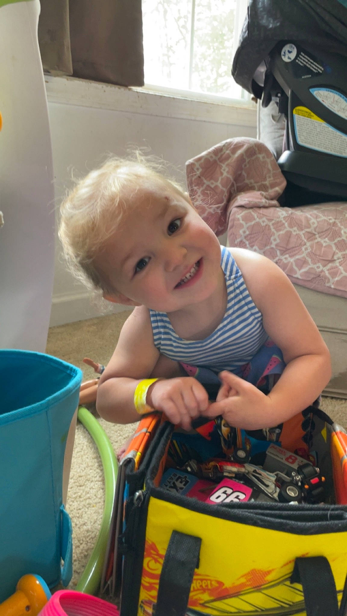 Miya joined the competition — help win amazing prizes! baby, baby_products, child, comfort, fun, happy, joy, leisure, person, photography, plastic, play, recreation, room, sitting, smile, t_shirt, toddler, toy, toy_vehicle