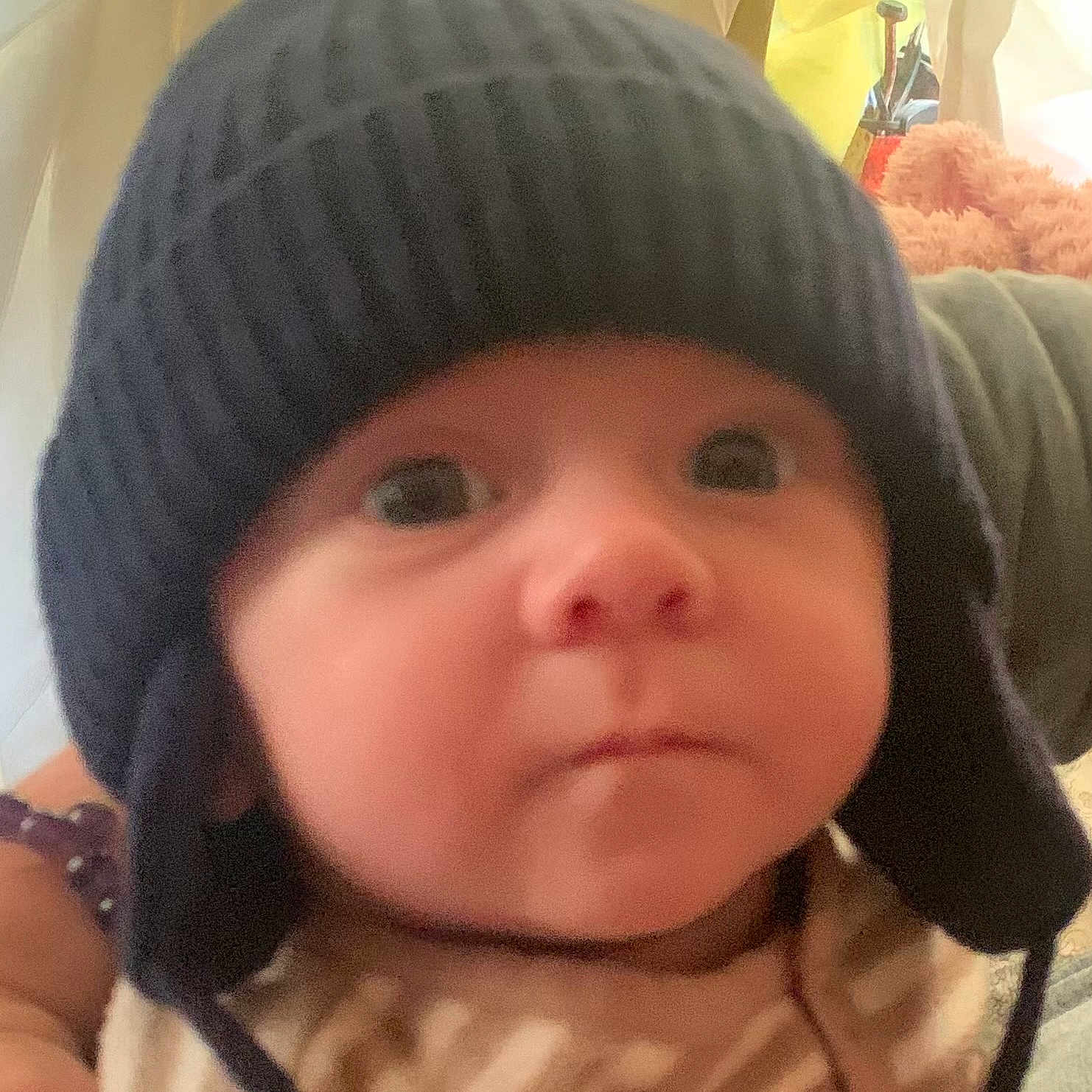 Gabriel a rejoint le concours — aidez-le/la à gagner de superbes lots ! baby, beanie, bonnet, cap, clothing, face, hat, head, hood, newborn, person, photography, portrait