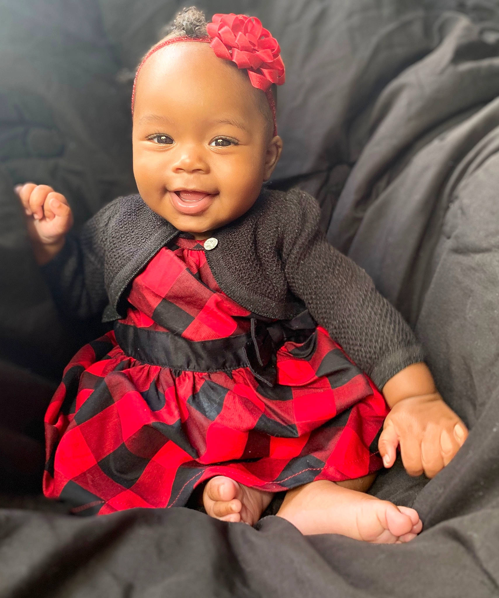 Amina joined the competition — help win amazing prizes! baby, baby_products, baby_toddler_clothing, cheek, child, child_model, face, hair_accessory, head, headband, lip, pattern, person, pink, product, sitting, skin, sleeve, textile, toddler