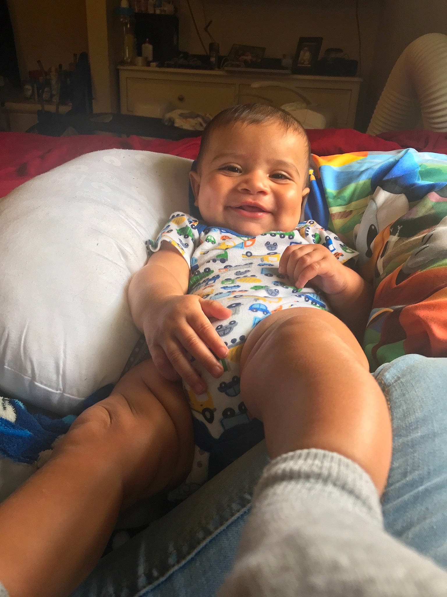 Isaiah Veglia is registered to the contest to win money with this photo: abdomen, arm, baby, birth, child, finger, fun, hand, lap, leg, person, play, sitting, skin, thumb, toddler
