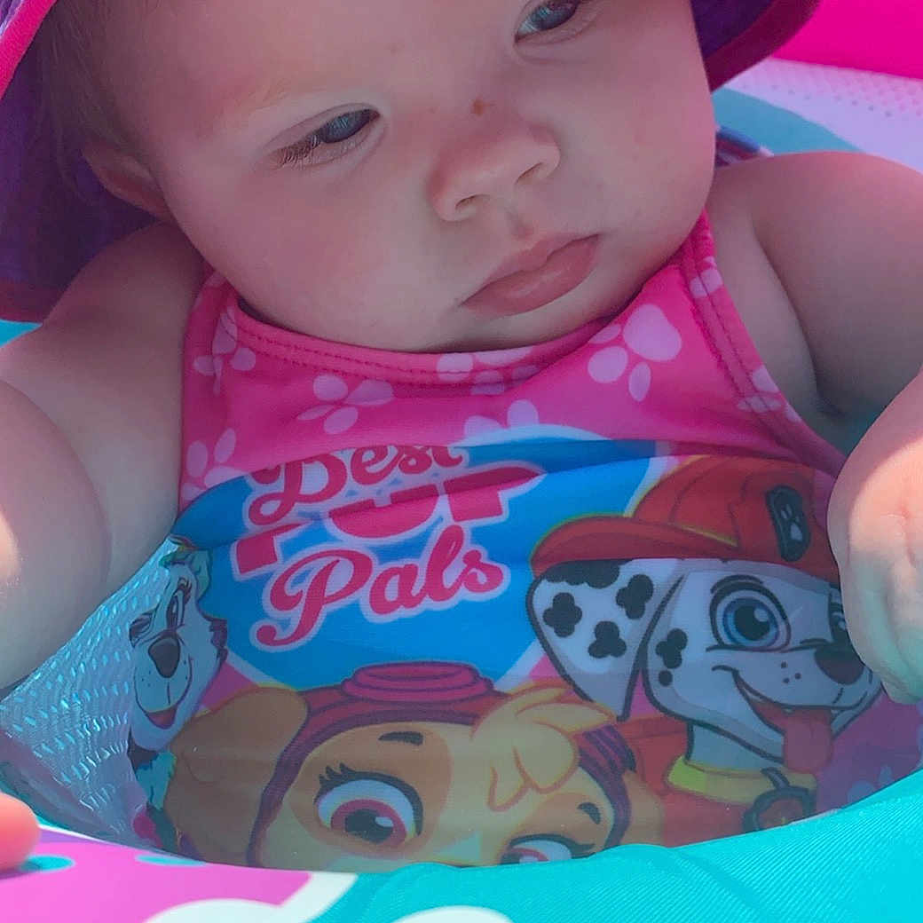 Calleigh is registered to the contest to win money with this photo: baby, baby_products, baby_toddler_clothing, cheek, child, pink, play, product, toddler, toy