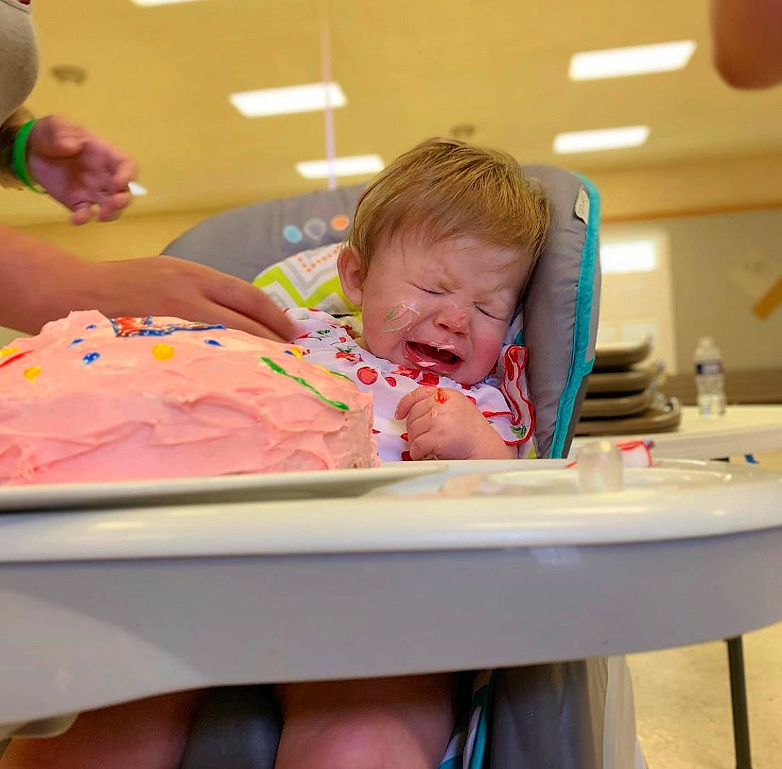 Calleigh is registered to the contest to win money with this photo: baby, birth, birthday, child, event, finger, food, party, person, smile, toddler