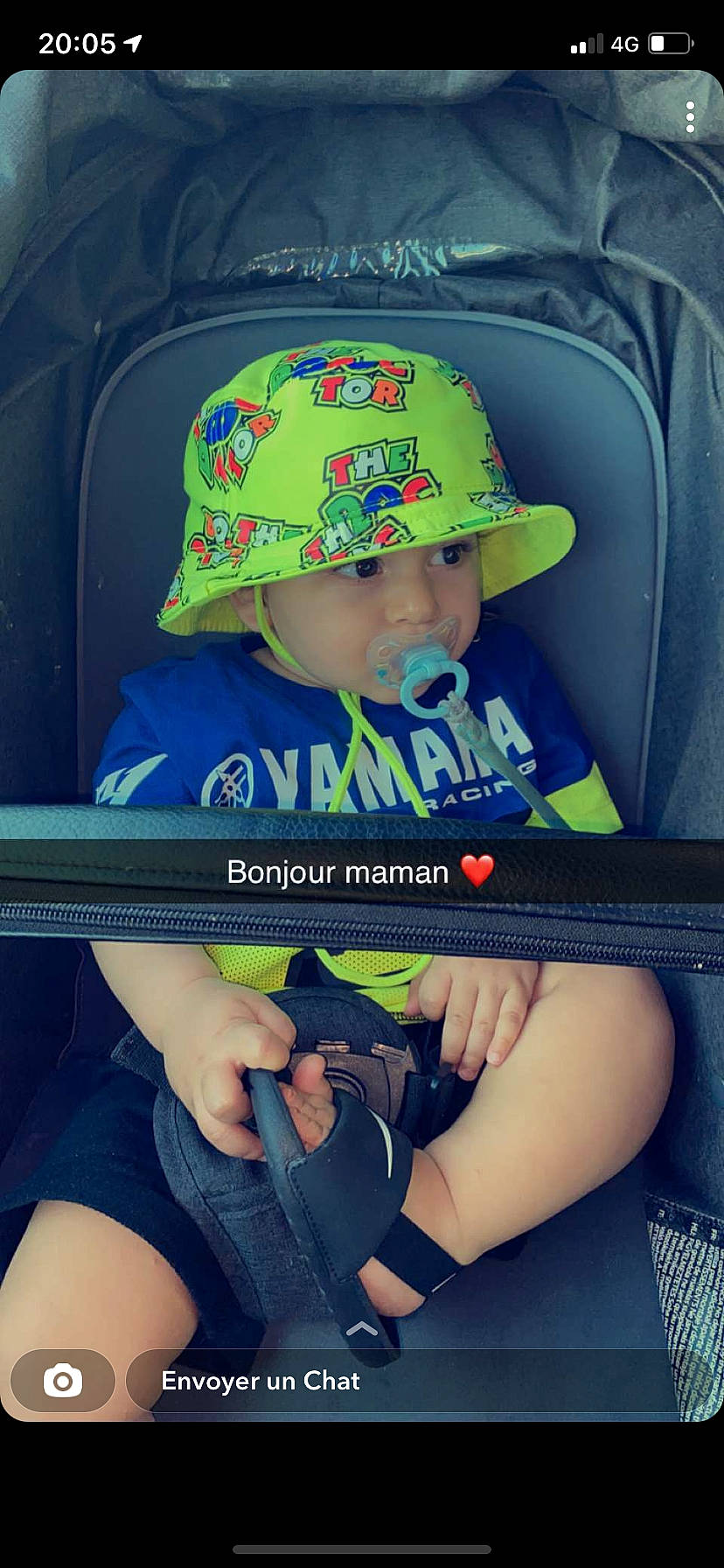 Lotfi participe au concours pour gagner de l'argent avec cette photo : automotive_design, automotive_exterior, baby_toddler_clothing, baseball_cap, cap, car_seat, car_seat_cover, child, cool, fun, green, happy, hat, headwear, motor_vehicle, mouth, person, product, thigh, toddler