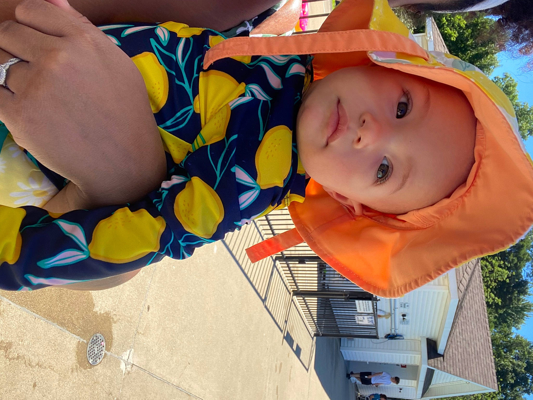 Magnolia joined the competition — help win amazing prizes! baby, baby_products, baby_toddler_clothing, child, electric_blue, fashion_accessory, fun, grass, happy, hat, headwear, human_leg, leisure, pattern, person, sky, toddler, tree, vacation, wrist