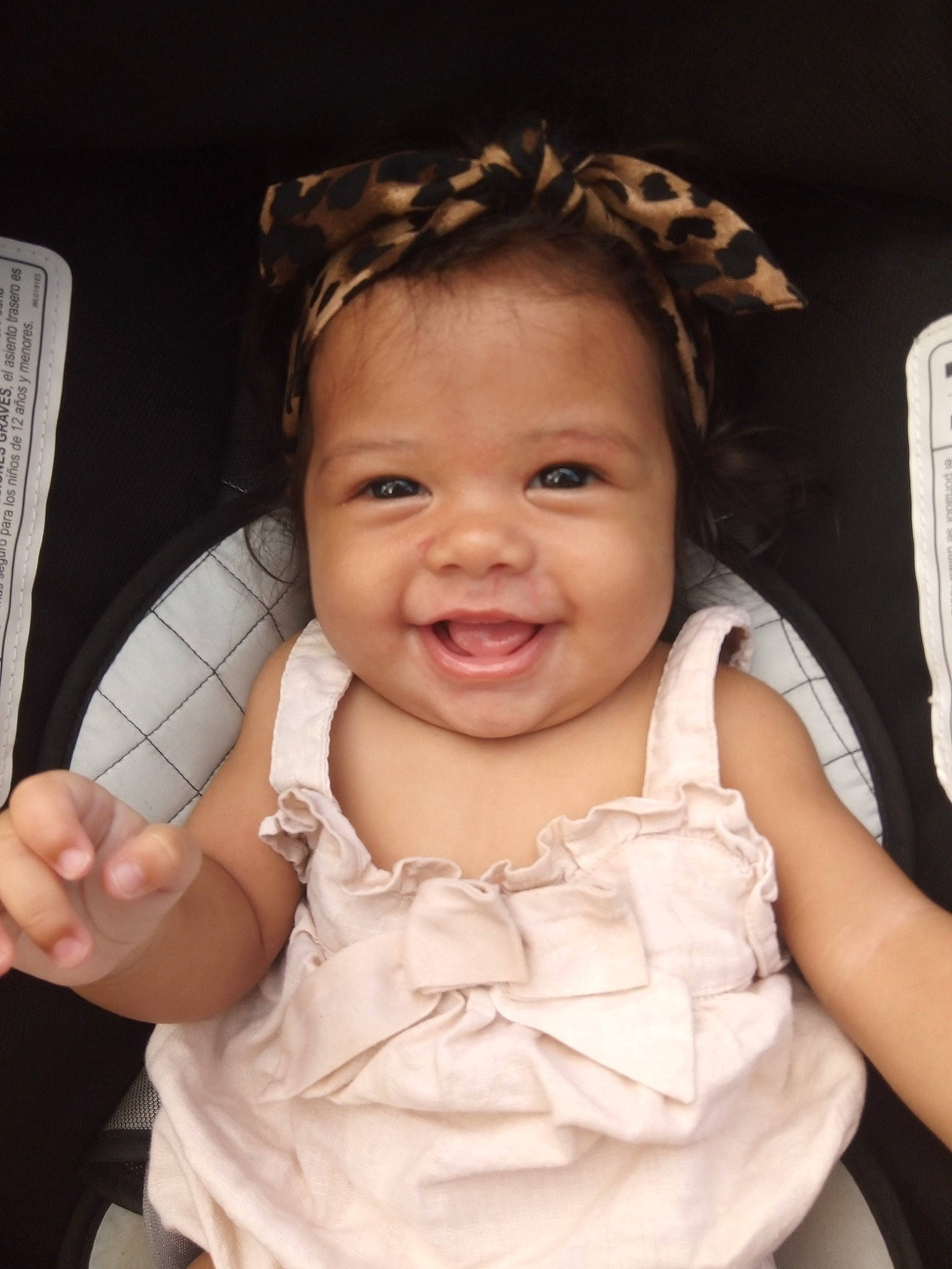 Aminah joined the competition — help win amazing prizes! baby, cheek, child, child_model, dress, ear, eye, face, facial_expression, finger, forehead, hairstyle, hand, head, iris, joy, long_hair, nose, person, skin