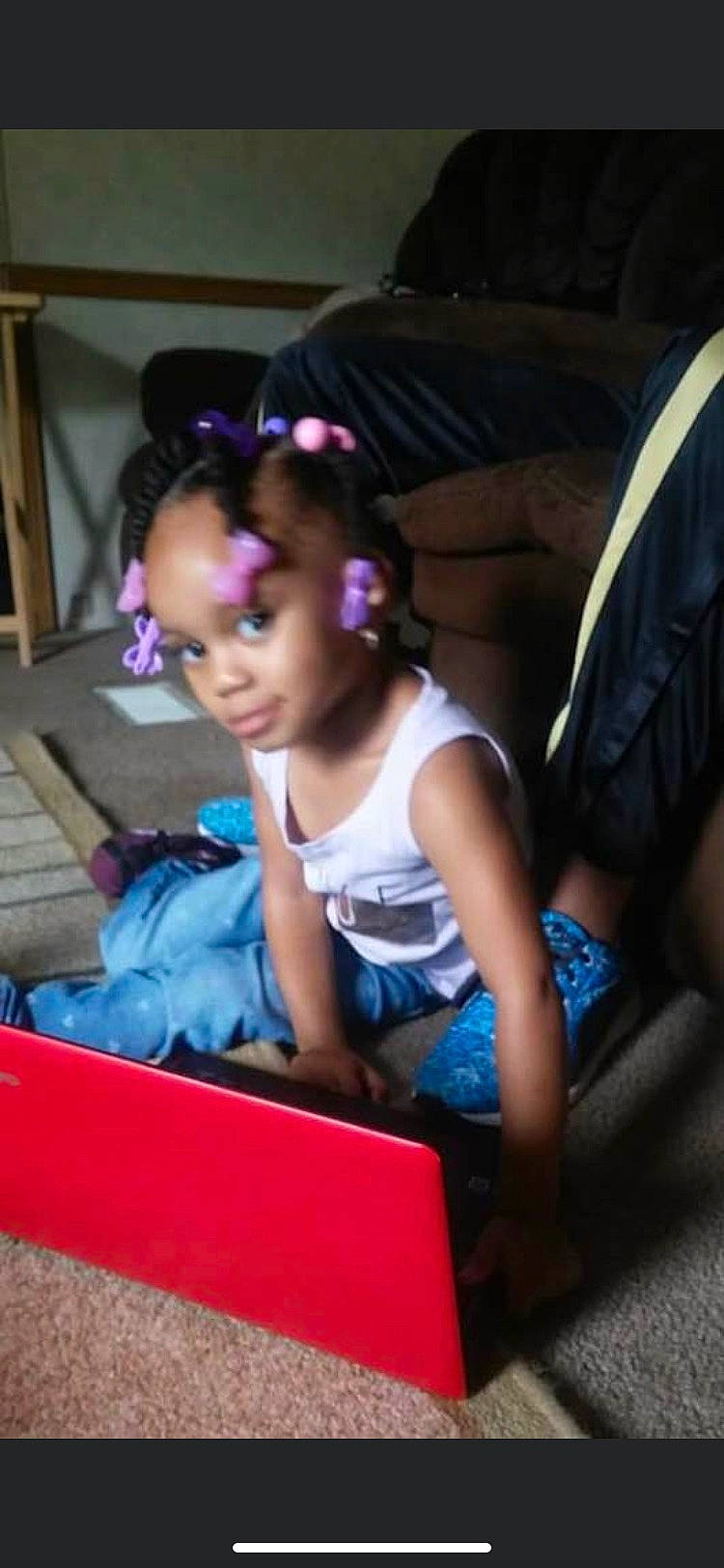 Jermylah is registered to the contest to win money with this photo: armrest, baby_toddler_clothing, child, child_model, comfort, couch, ear, lap, living_room, person, pillow, sitting, throw_pillow, toddler