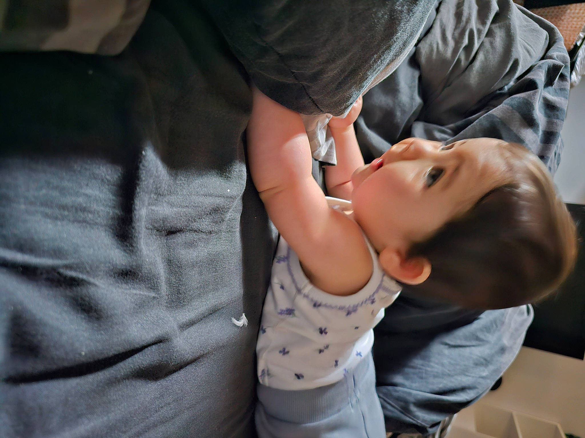 Freya participe au concours pour gagner de l'argent avec cette photo : baby, chair, child, comfort, elbow, fun, gesture, happy, love, nail, person, sitting, sleeve, toddler, tree