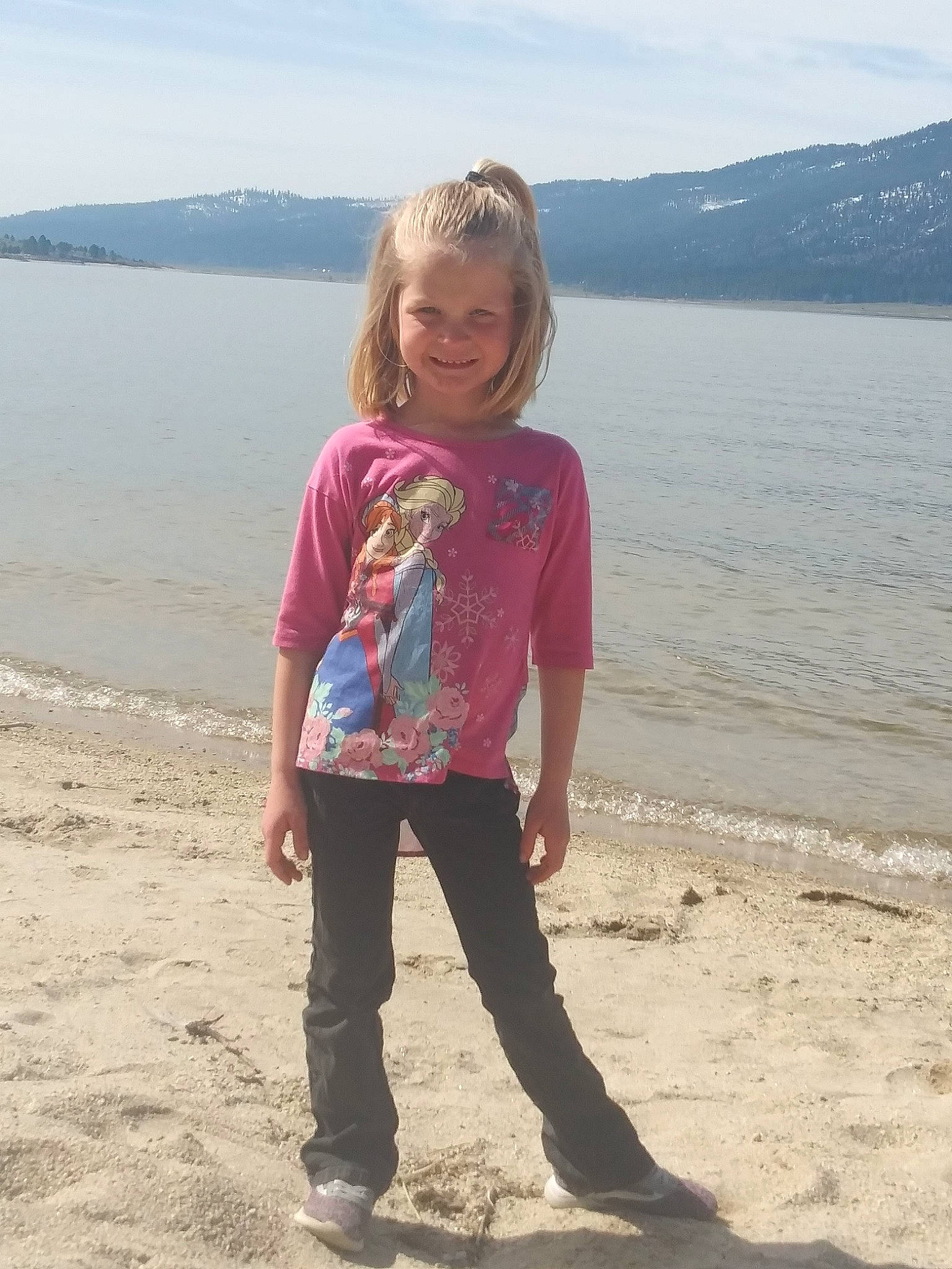 Teigan joined the competition — help win amazing prizes! beach, child, coast, fun, joy, lake, leisure, ocean, outerwear, person, photography, pink, sand, sea, standing, summer, vacation